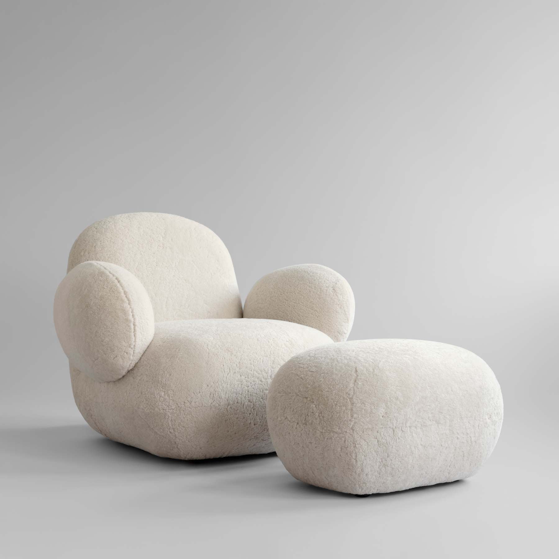 Σκαμπό Toe / Sandshell / Sheepskin L60 x W45 x H37 101 COPENHAGEN