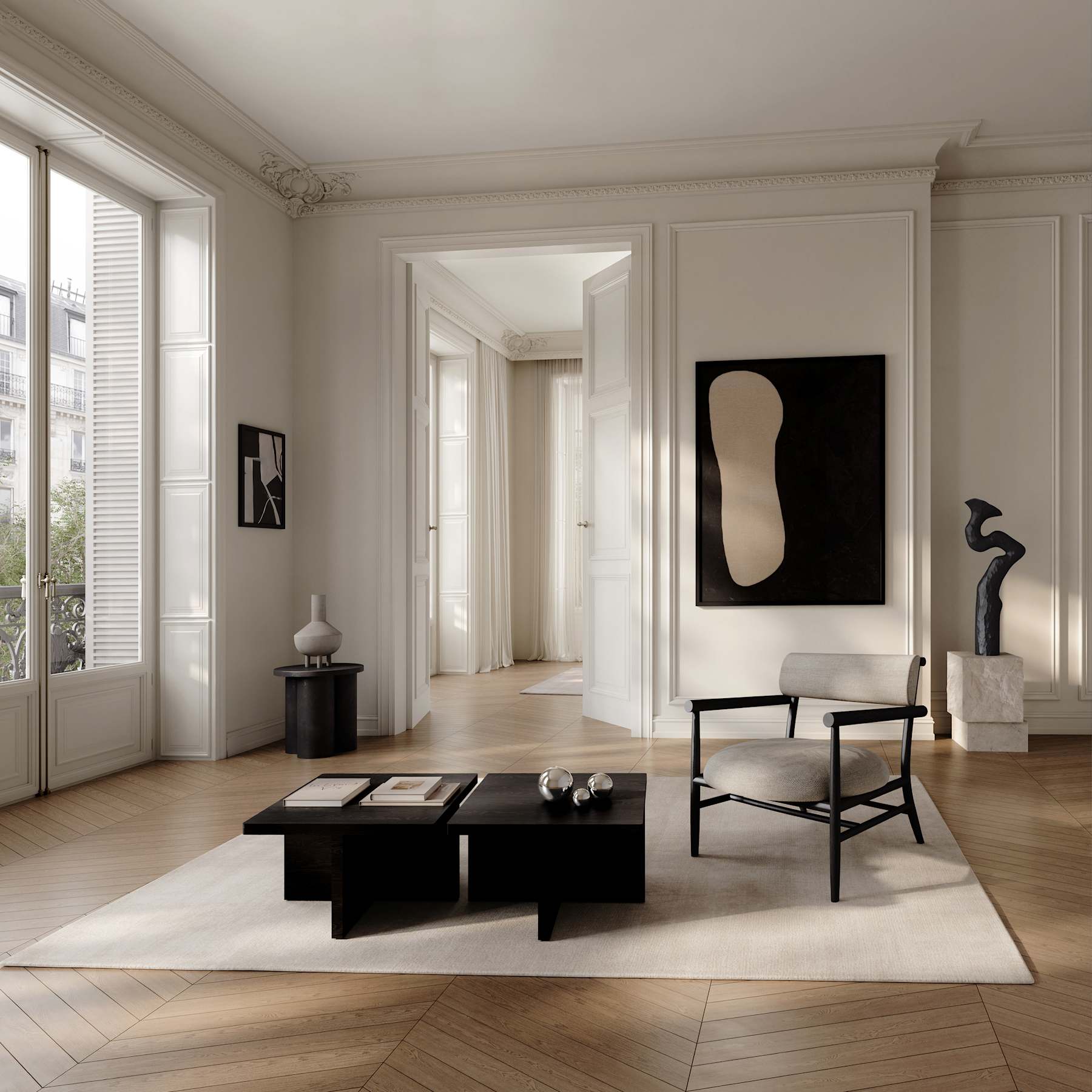 Τραπέζι Σαλονιού Brutus - Coffee Black Δρυς H36 x W60 x L60 cm 101 COPENHAGEN