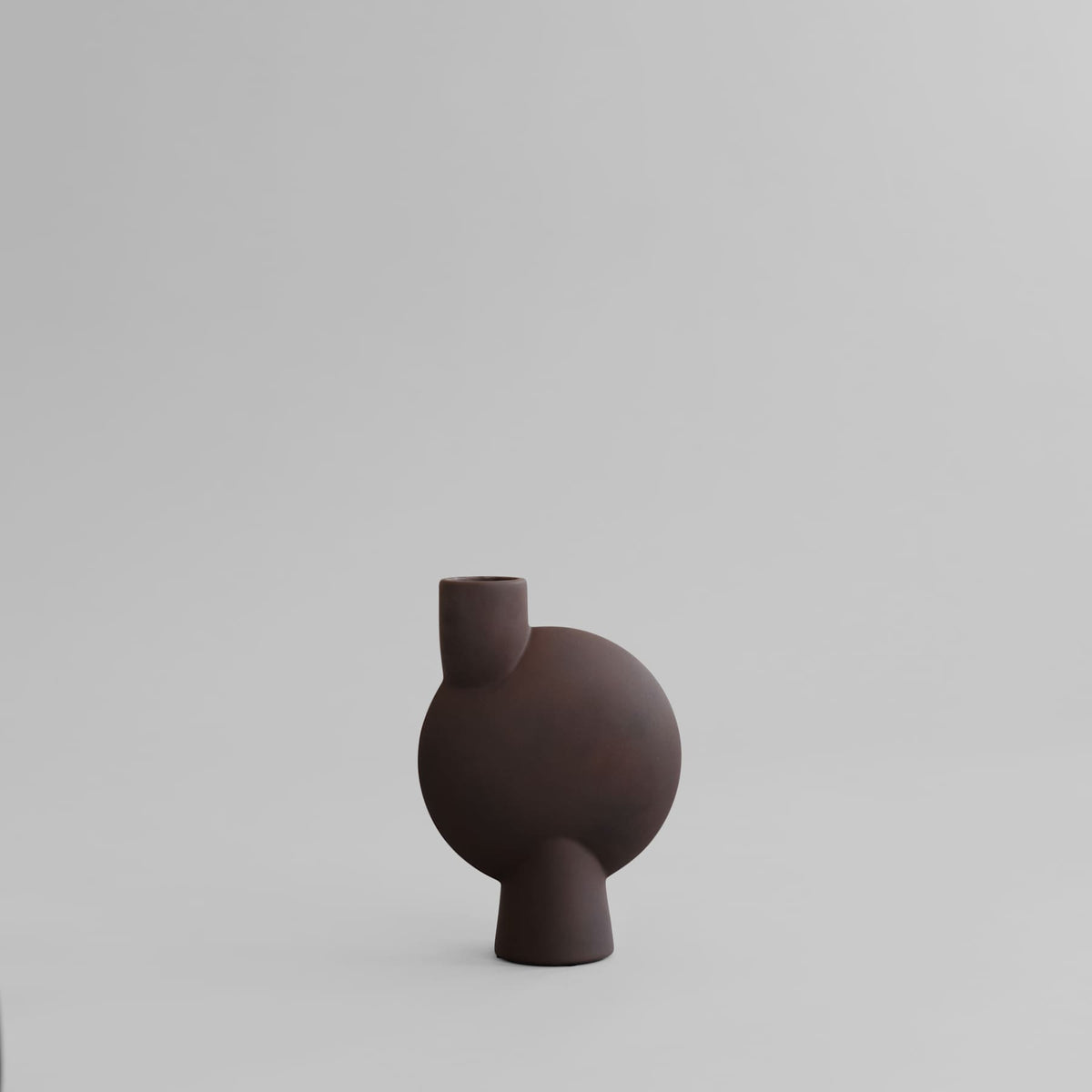 Βάζο Sphere Bubl Medio - Κεραμικό Chocolate Brown H26 x W8 x L18 cm 101 COPENHAGEN