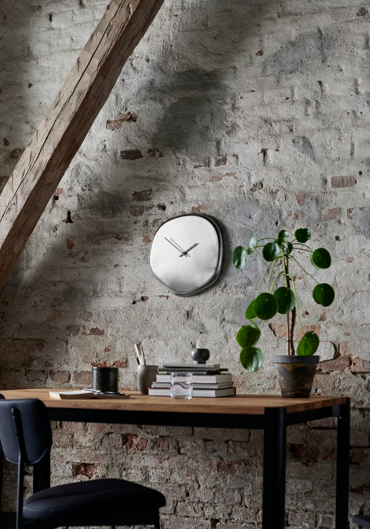 Ρολόι Τοίχου Toki Μεταλλικο Stainless Steel Ø36 x H2 cm MUUBS