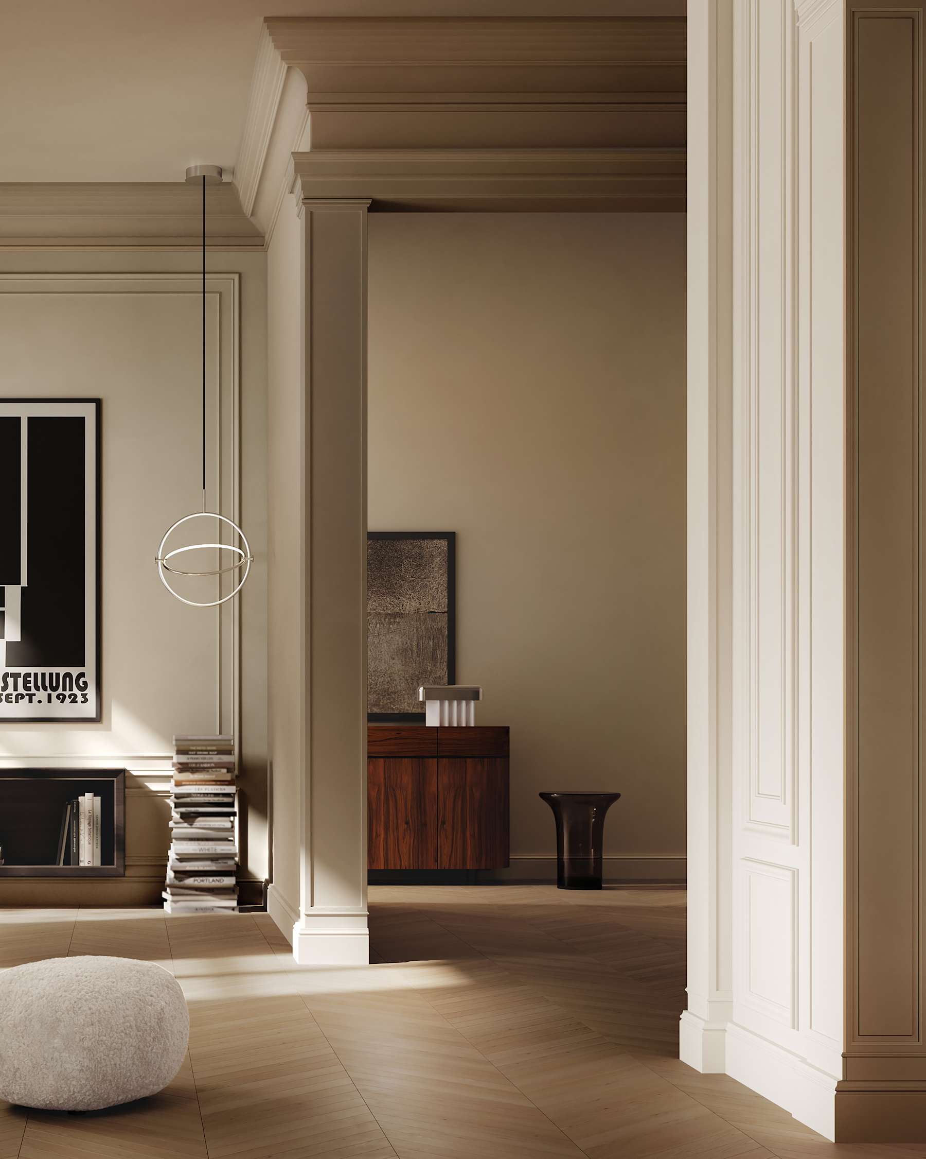 Βοηθητικό Τραπέζι Trumpet Tall - Γυαλί Smoked Forest H45 x W35 x L35 cm 101 COPENHAGEN