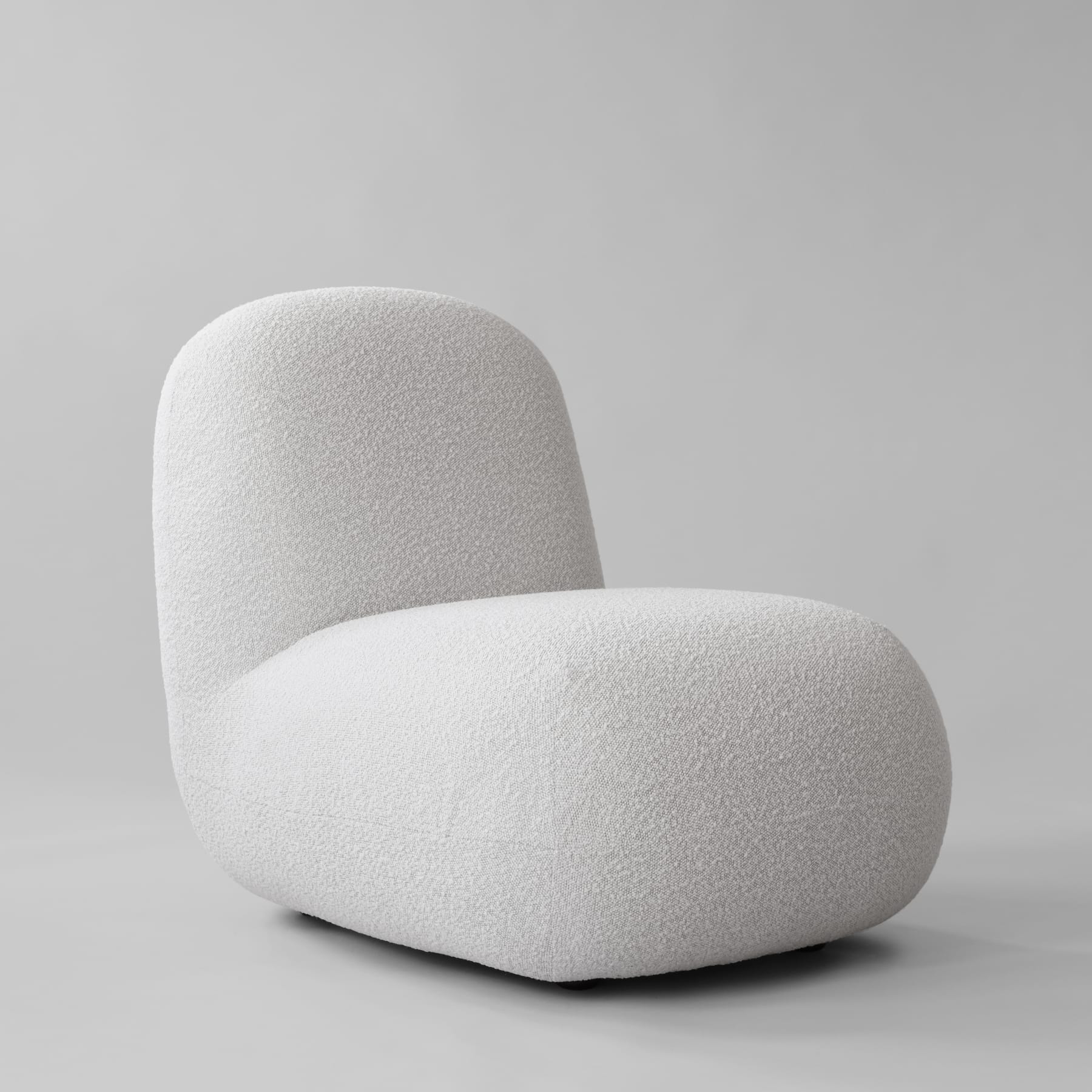 101 COPENHAGEN Πολυθρόνα Πολυθρόνα Toe Chair Flat Λευκή Μπουκλέ (Bouclé) L70xW92xH75 cm 101 COPENHAGEN