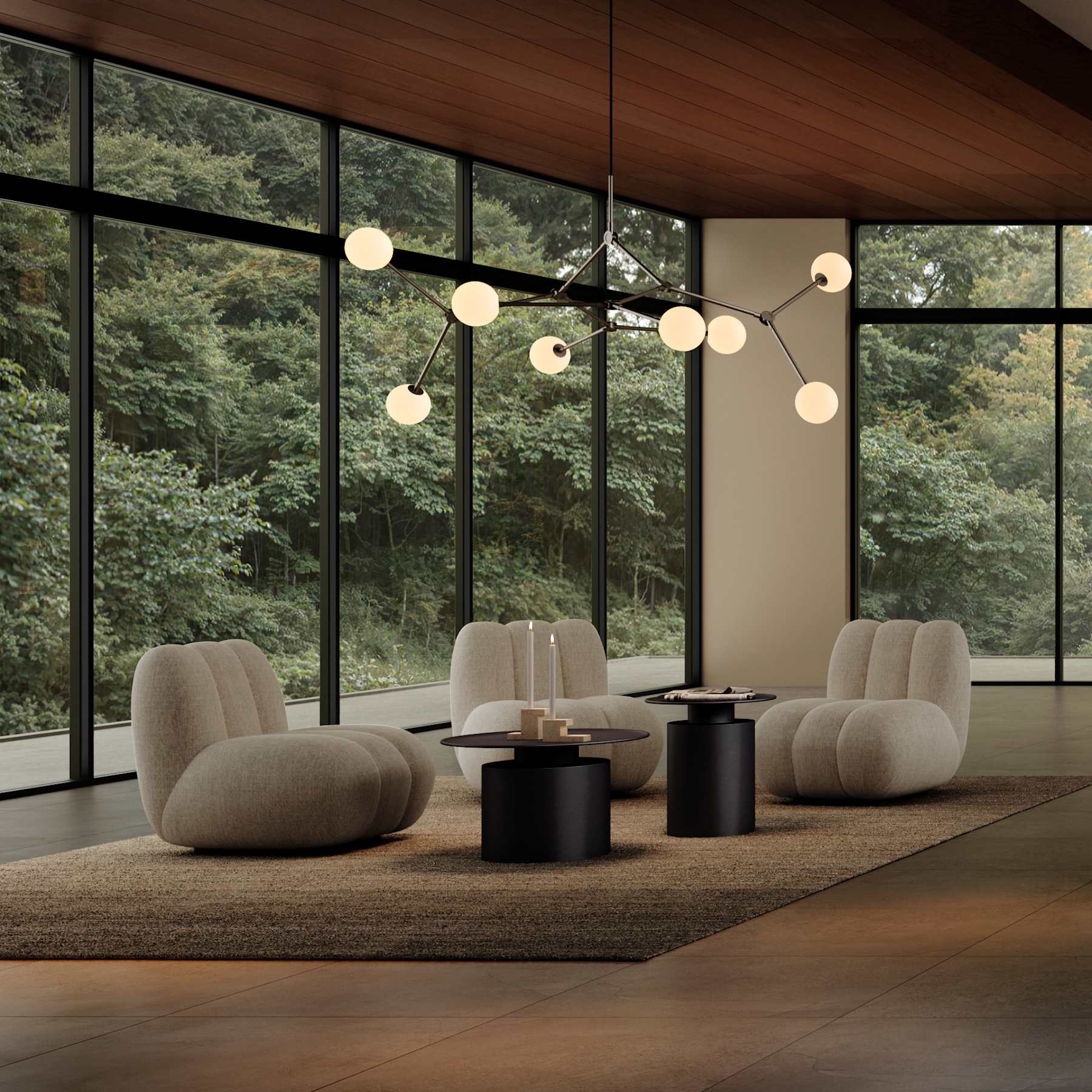 Φωτιστικό Οροφής Drop Chandelier Bulp, Grande - Grey (5m) L170 x W126 x H85 cm 101 COPENHAGEN