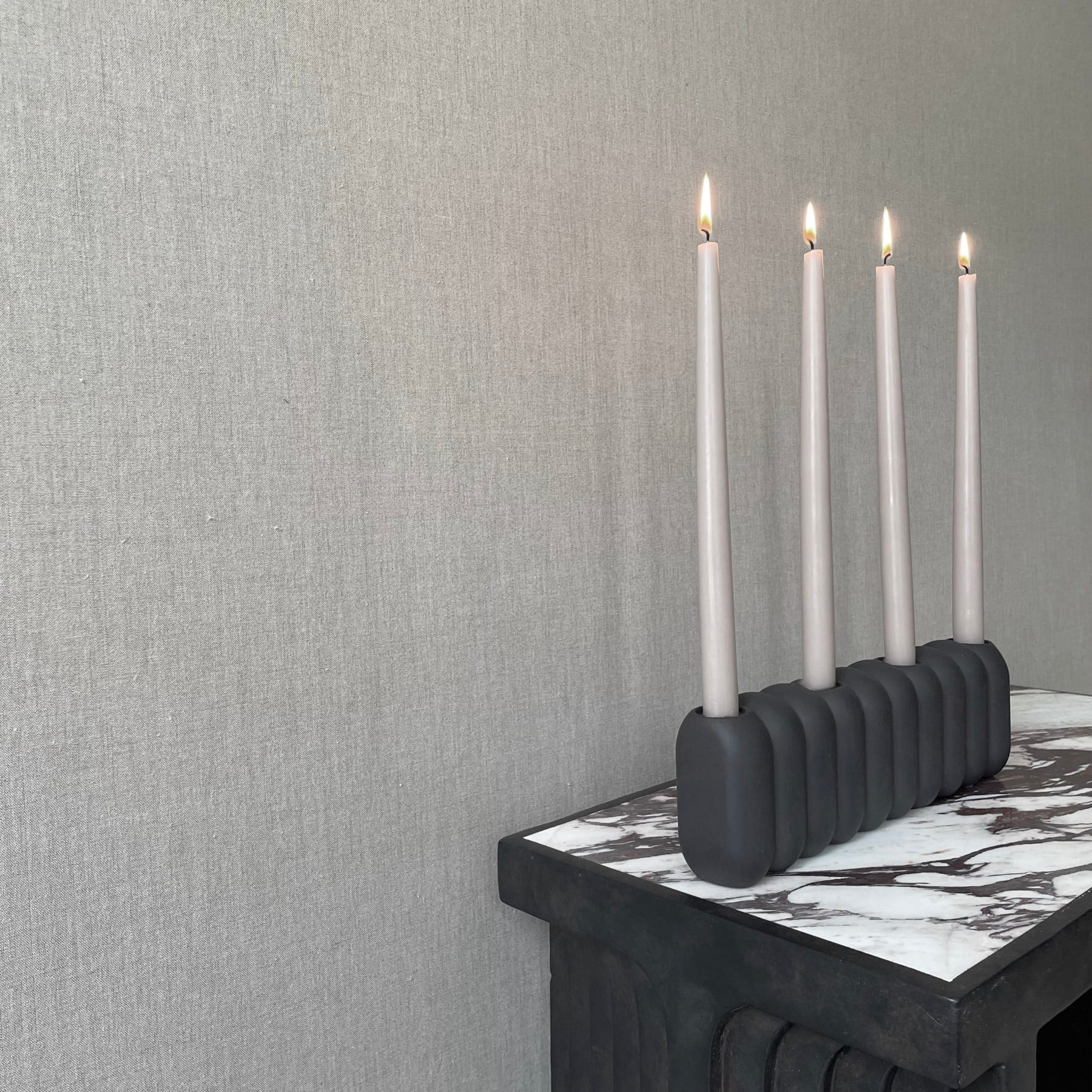 101 COPENHAGEN Κηροπήγιο Κηροπήγιο Tube Big Κεραμικό Καφέ/Μαύρο L35xW6xH11cm, 101COPENHAGEN