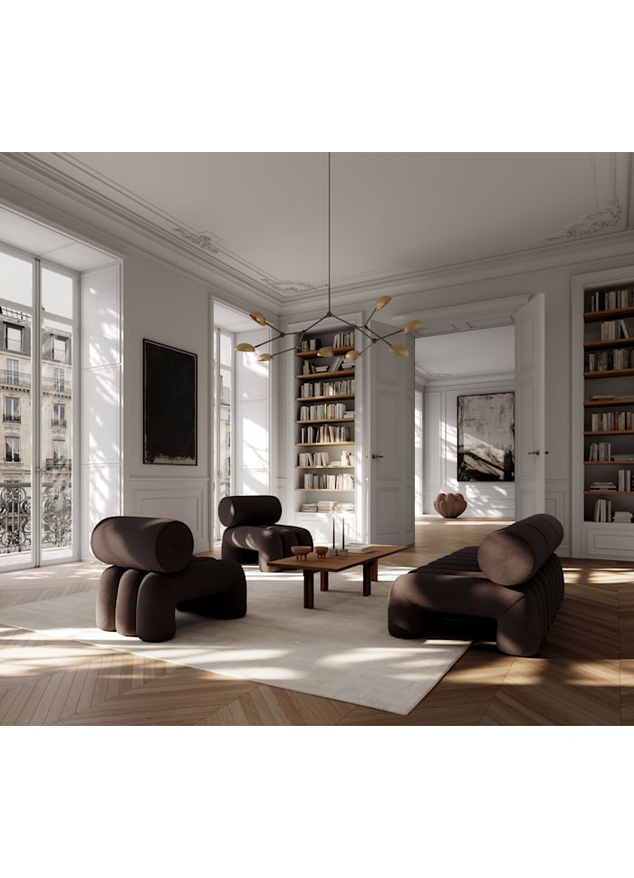 Πολυθρόνα Foku Chair Σκούρο Καφέ L92xW60xH70 cm 101 COPENHAGEN