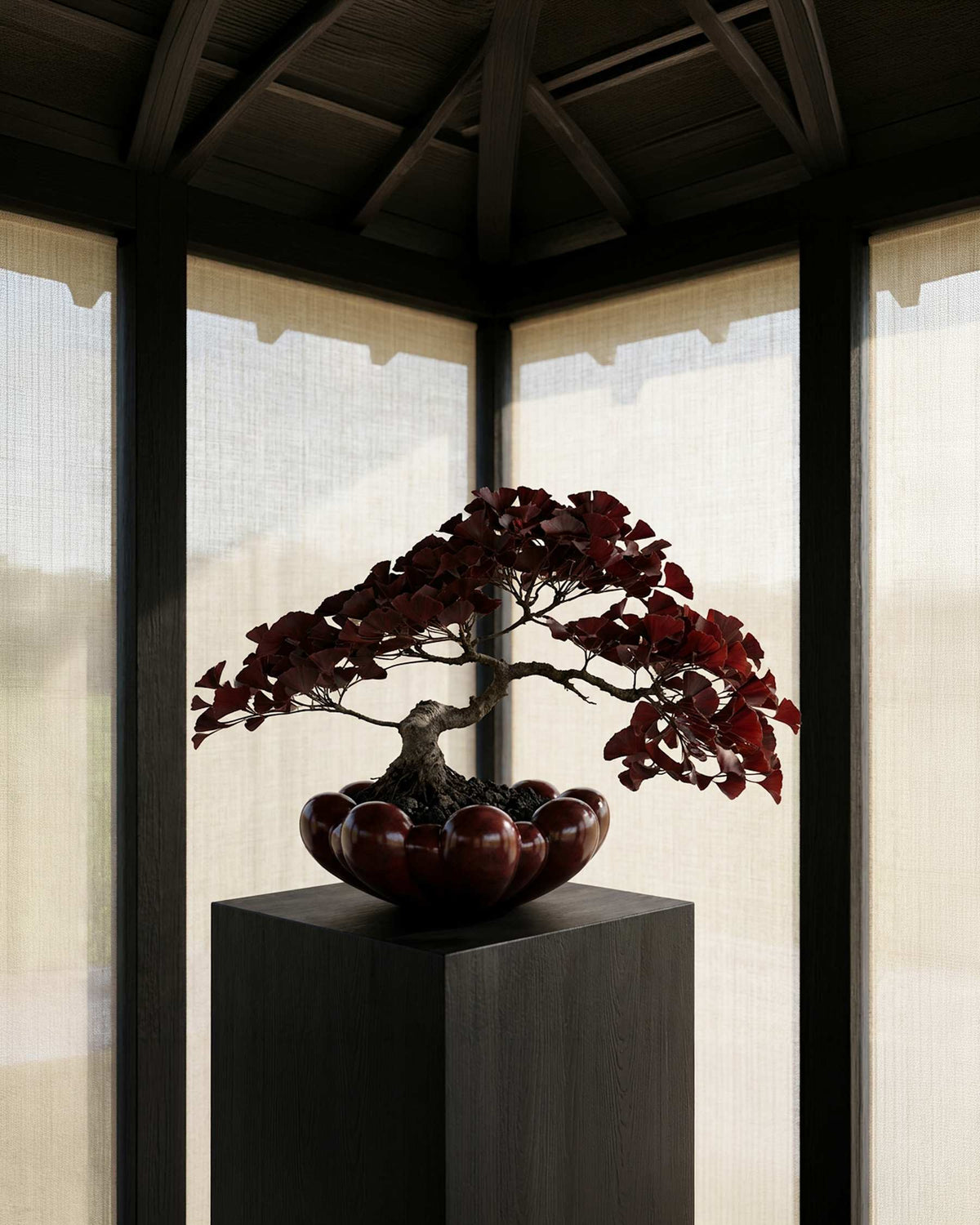 Διακοσμητική Πιατέλα Bloom Big - Κεραμική Maroon H16 x W44 x L44 cm 101 COPENHAGEN