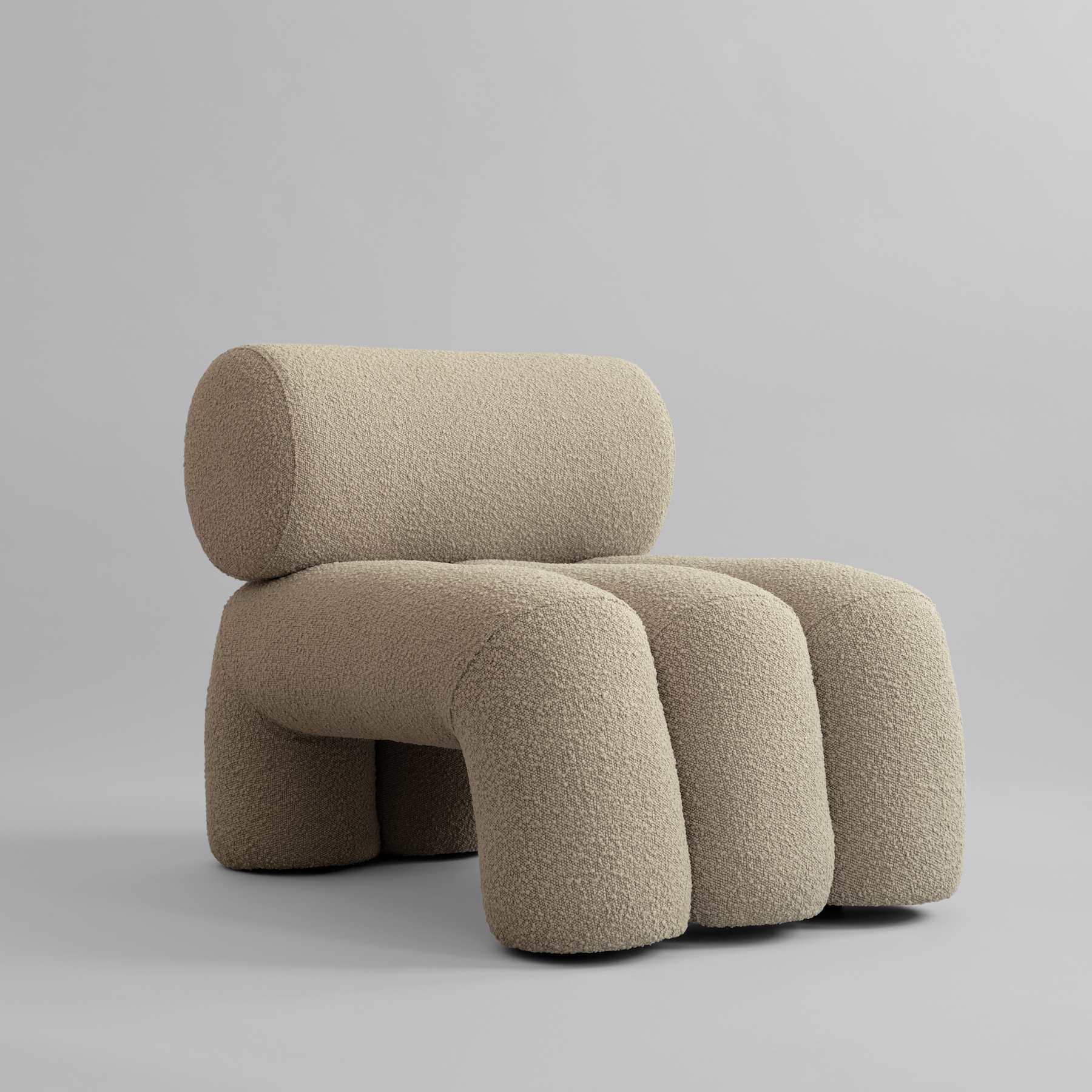 Πολυθρόνα Σαλονιού Foku - Μπουκλέ Ύφασμα Smoked Sand H70 x W65 x L90 cm 101 COPENHAGEN