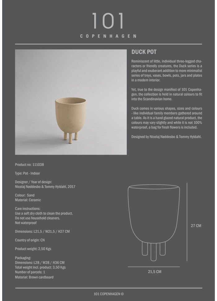 101 COPENHAGEN Διακοσμητικo Μπολ Duck Κεραμικό Βάζο Μπεζ H27xD20cm 101 COPENHAGEN