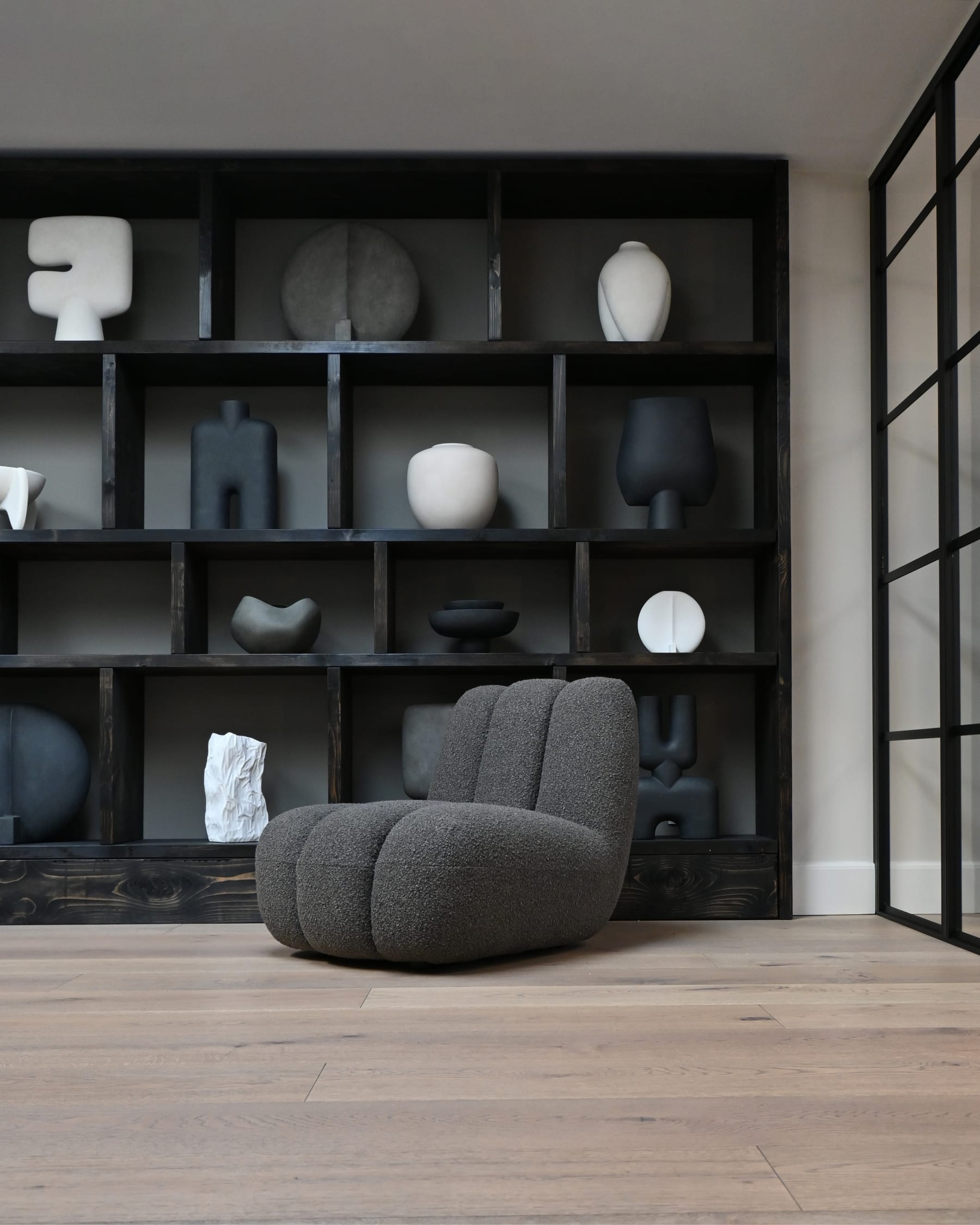 101 COPENHAGEN Πολυθρόνα Πολυθρόνα Toe Chair (A2635) Μπουκλέ Ύφασμα Σκούρο Taupe L70xW80xH72 cm 101 COPENHAGEN