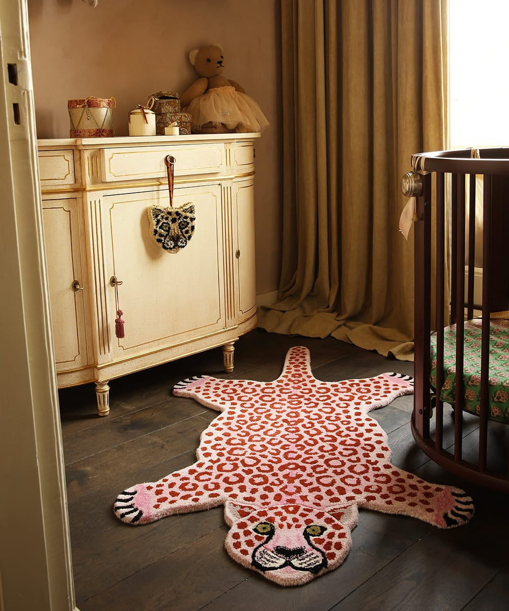 Χαλί Pinky Leopard Large - Μάλλινο Βαμβακερό Ροζ 150 x 88 x 2 cm Doing Goods