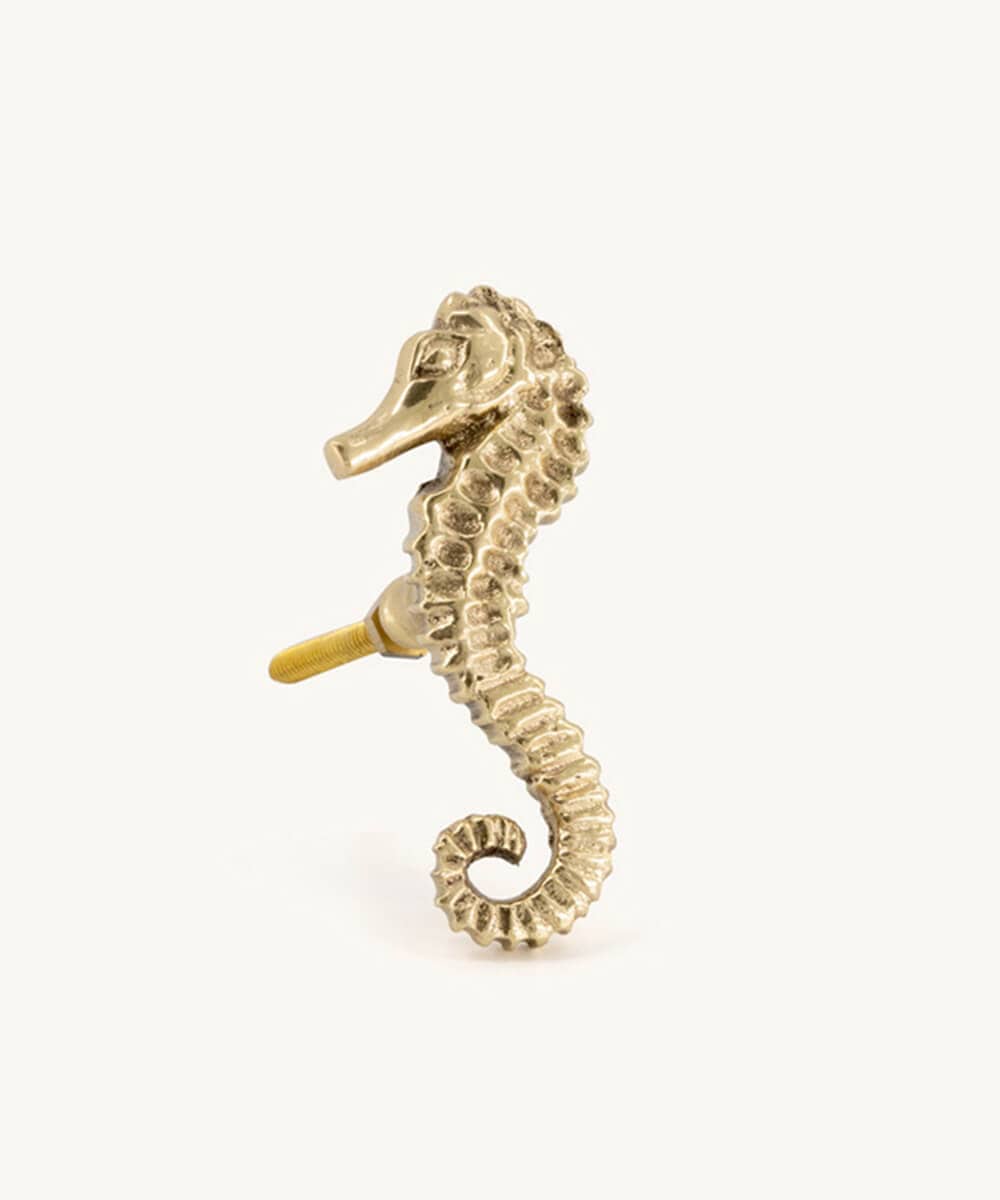 Διακοσμητικό Πόμολο Pippa Seahorse Right - Ορείχαλκος 3 x 7,5x 7 cm Doing Goods