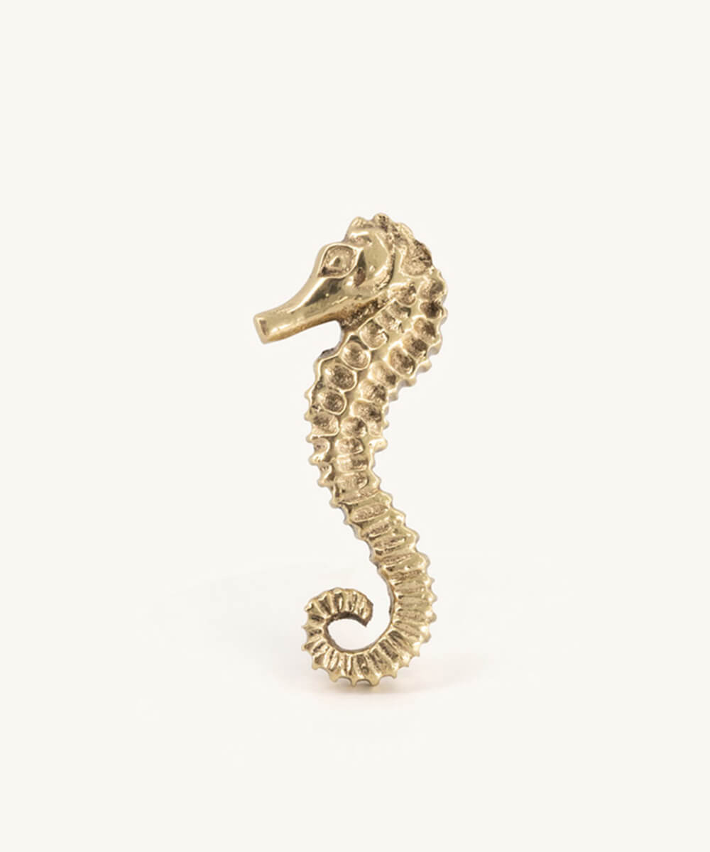 Διακοσμητικό Πόμολο Pippa Seahorse Right - Ορείχαλκος 3 x 7,5x 7 cm Doing Goods