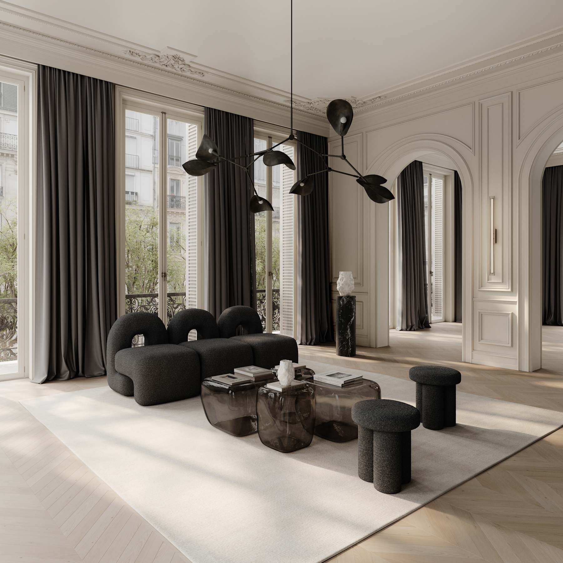 Γυάλινο Τραπεζάκι Καφέ Ishi Mini - Smoked Forest H40 x W32 x L32 cm 101 COPENHAGEN