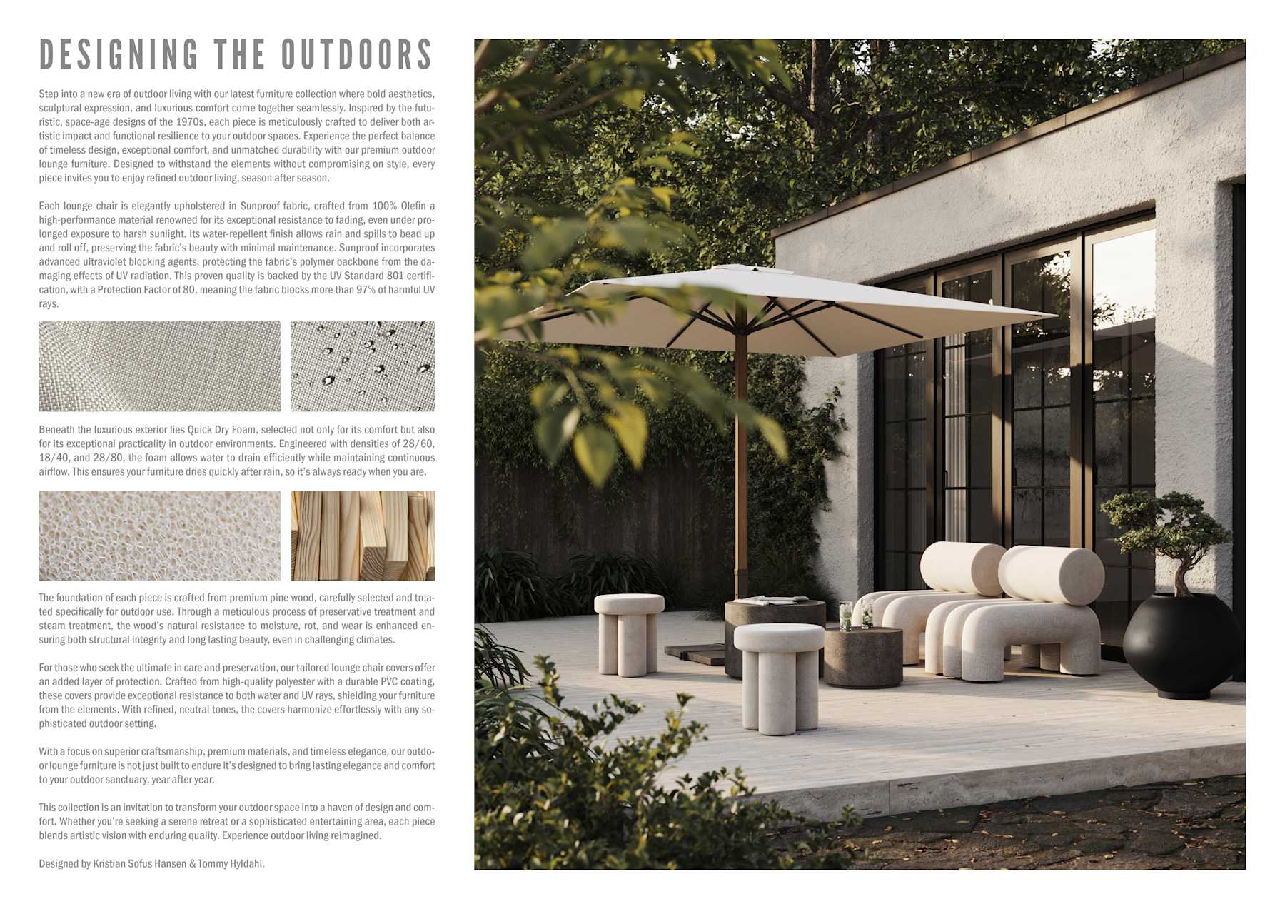 Καρέκλα Σαλονιού Foku - Sunproof Warm Ash H70 x W65 x L90 cm 101 COPENHAGEN