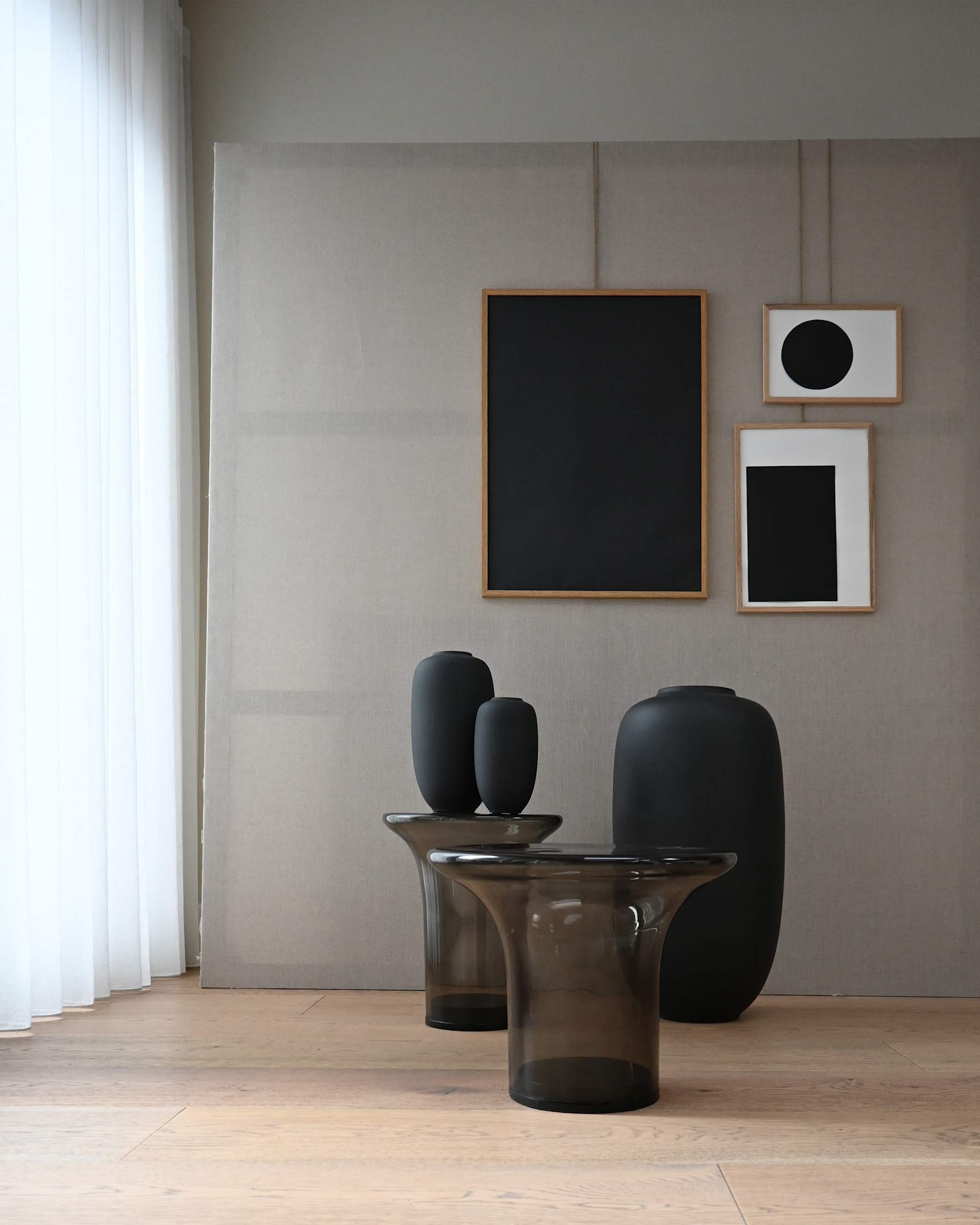 Βοηθητικό Τραπέζι Trumpet Tall - Γυαλί Smoked Forest H45 x W35 x L35 cm 101 COPENHAGEN