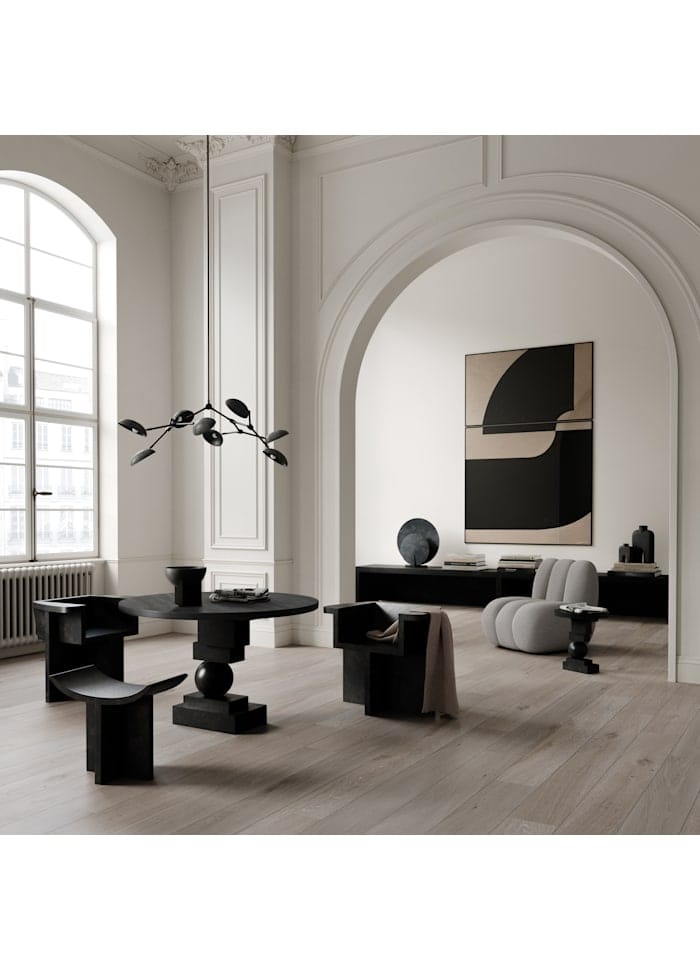 Artist Τραπέζι Φαγητού Ø120 x H81cm - Δρύινη Επιφάνεια Coffee Black Oak / Βάση Σκυρόδεμα 101 Copenhagen