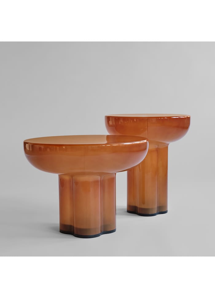Τραπέζι Crown Table, Low Caramel Φυσητό Γυαλί Η41x55x55cm, 101 COPENHAGEN