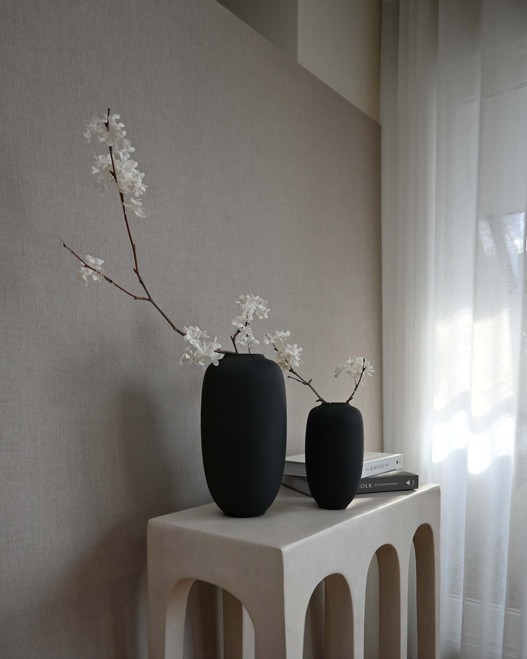 101 COPENHAGEN ΒΑΖΟ Βάζο Sunao Slim Petit  Μαύρο Κεραμικό L12 x W12 x H22 101 COPENHAGEN