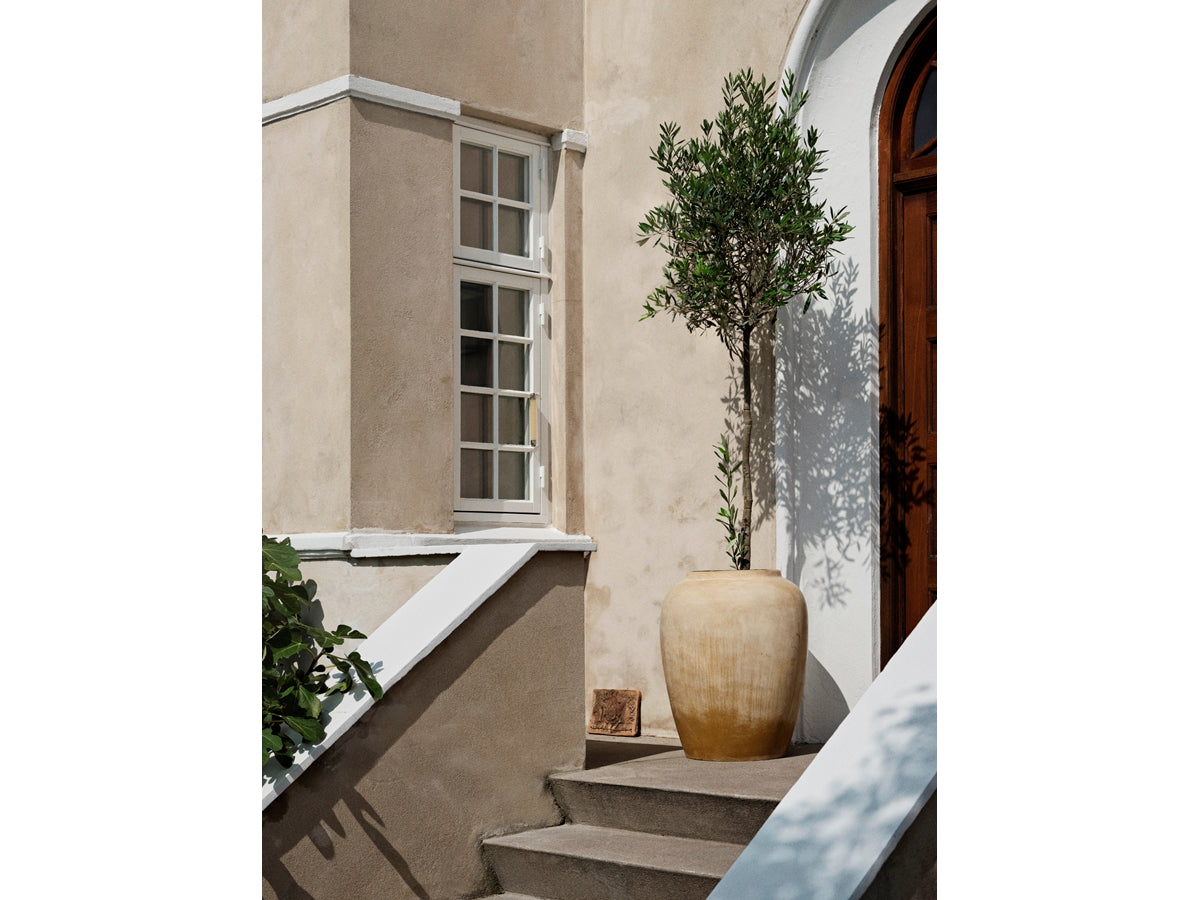 Broste Copenhagen ΒΑΖΟ ΔΑΠΕΔΟΥ Ray Πιθάρι-Βάζο Δαπέδου Fiberclay Μπεζ Ø50 x H64 cm Broste Copenhagen