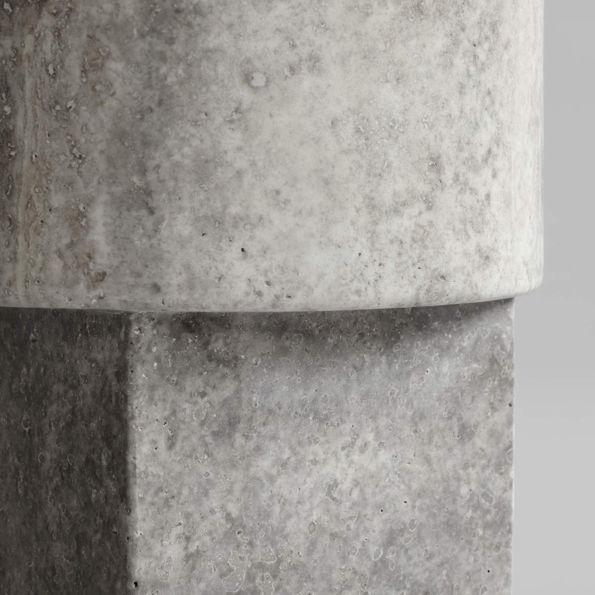 Τραπέζι Column - Ασημί Τραβερτίνη H50 x W25 x L25 cm 101 COPENHAGEN