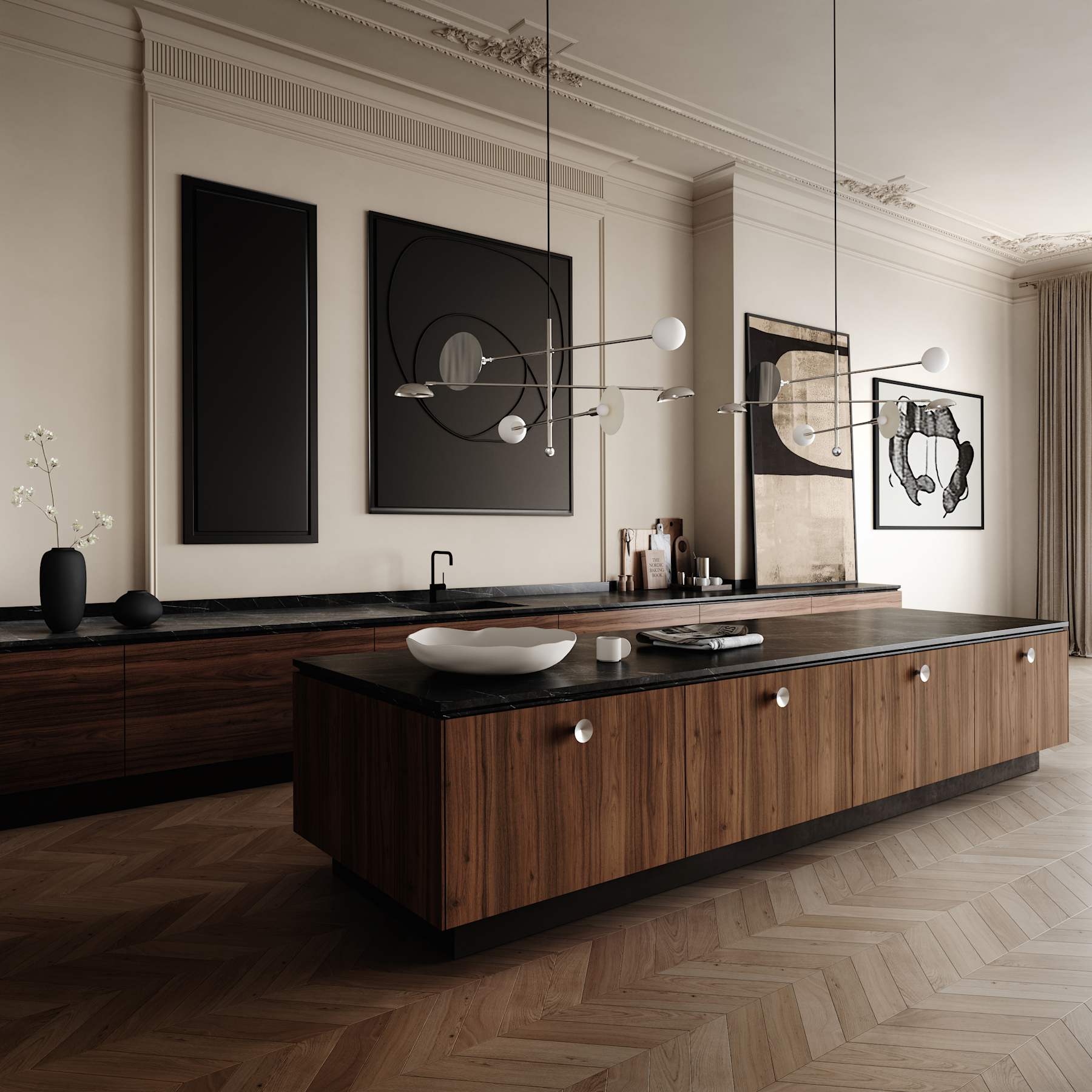 Φωτιστικό Οροφής Sahn Chandelier - Chrome (5m) L25 x W125 x H58 cm 101 COPENHAGEN