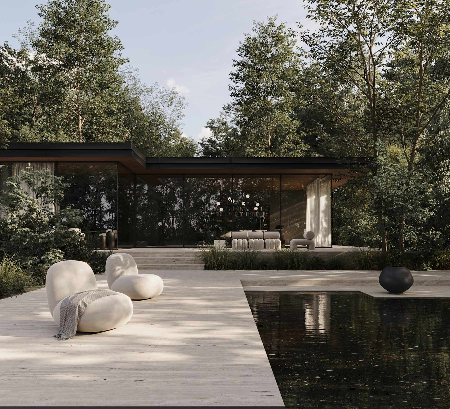 Φωτιστικό Οροφής Drop Chandelier Bulp, Grande - Grey (5m) L170 x W126 x H85 cm 101 COPENHAGEN