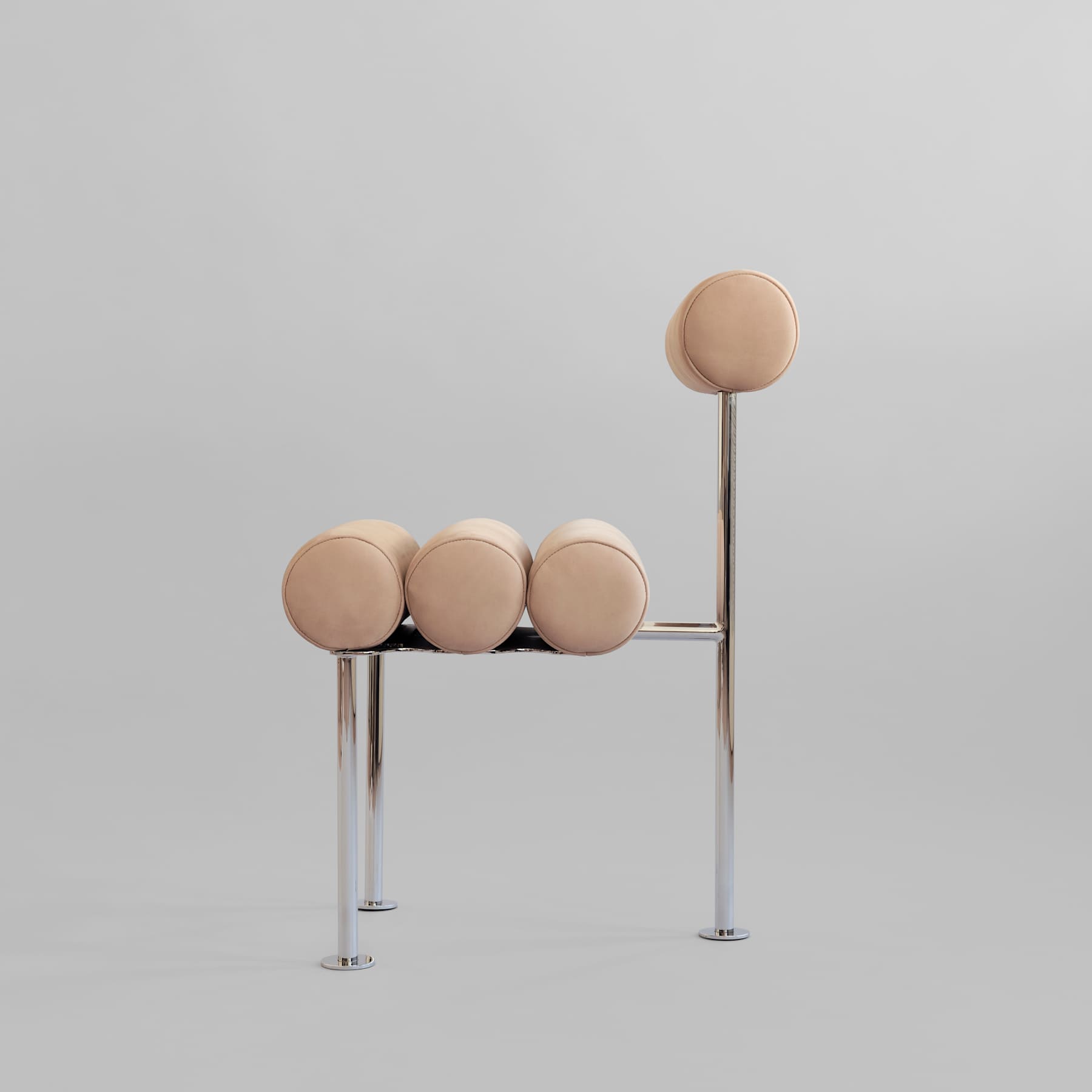 Καρέκλα Τραπεζαρίας Hiro - Ανοξείδωτο Ατσάλι Δέρμα Nubuck H76 x W55 x L42 cm 101 COPENHAGEN