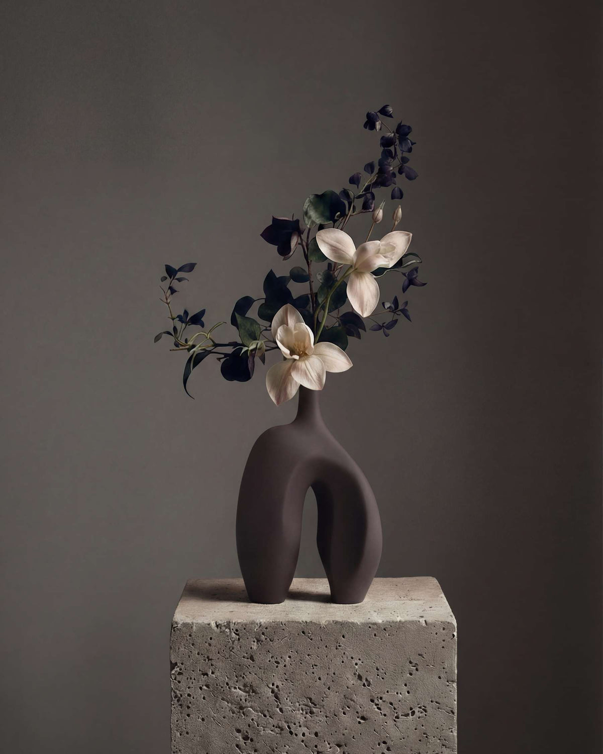 Βάζο Ni Medio - Κεραμικό Σοκολατί H43 x W21 x L24 cm 101 COPENHAGEN