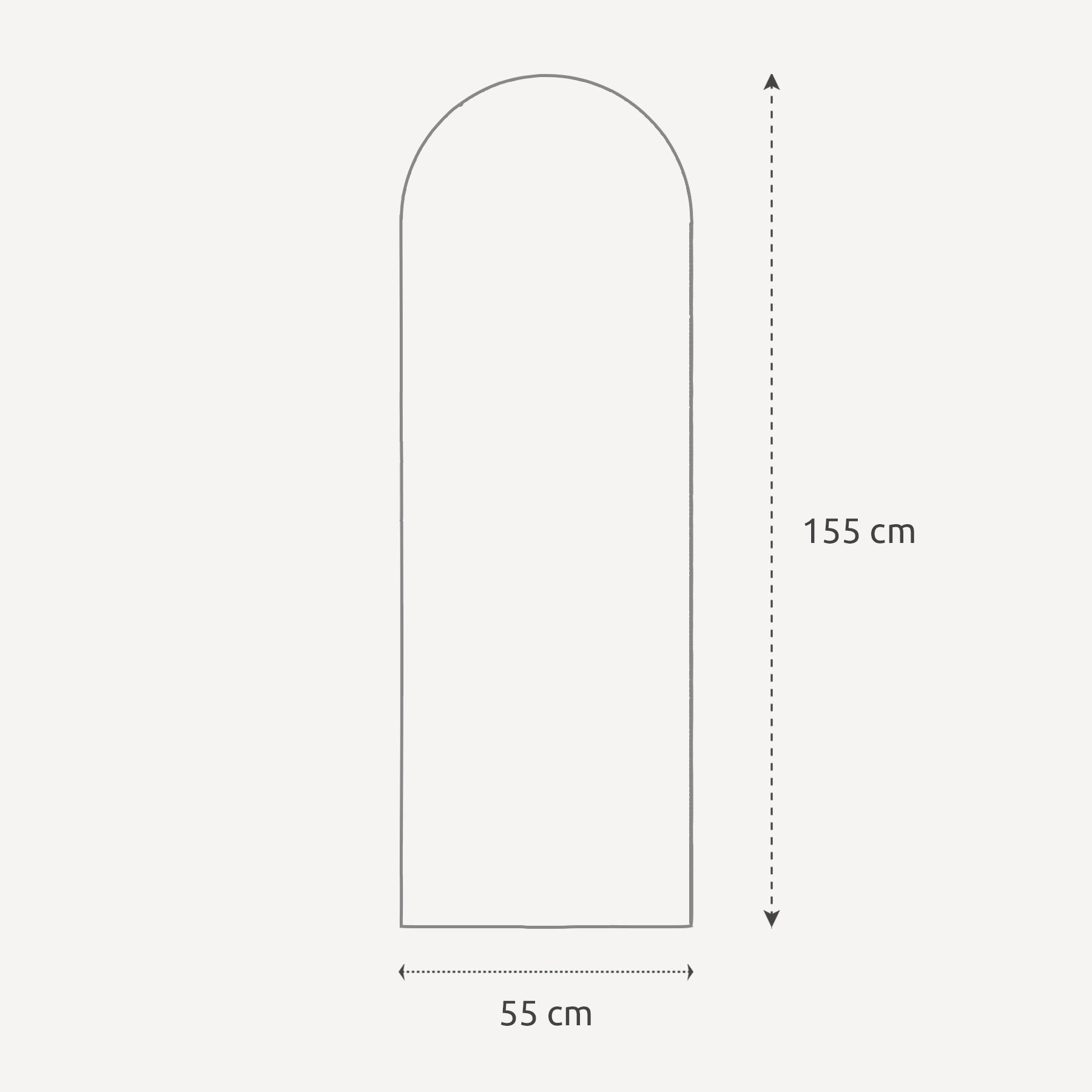 Καθρέφτης Τοίχου Arch - Διάφανος W55 x H155 cm INCADO