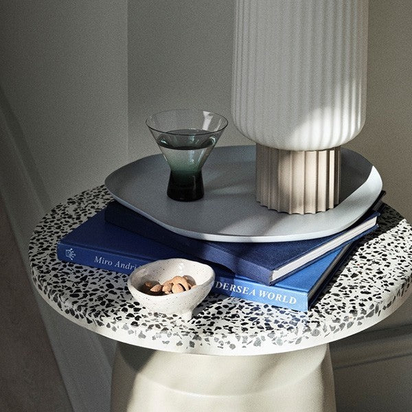 Broste Copenhagen Coffee Table Τραπέζι Agari Μέταλλο/Terrazzo Άσπρο/Μαύρο H45xW45x45Ø cm Broste Copenhagen