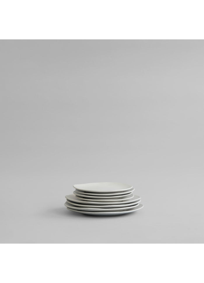 101 COPENHAGEN Πιάτα Πιάτα Native Dinner Set Of 8 Κεραμικό Άσπρο Birch L20/ W20/ H2 cm, L25/ W25/ H2,5 CM 101 COPENHAGEN