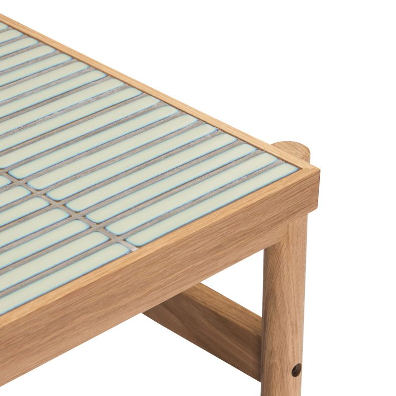 HUBSCH Κομοδίνο Tile Βοηθητικό Τραπέζι - Κομοδίνο Δρύινο/MDF Μέντα/Φυσικό 61x66xh44cm HUBSCH