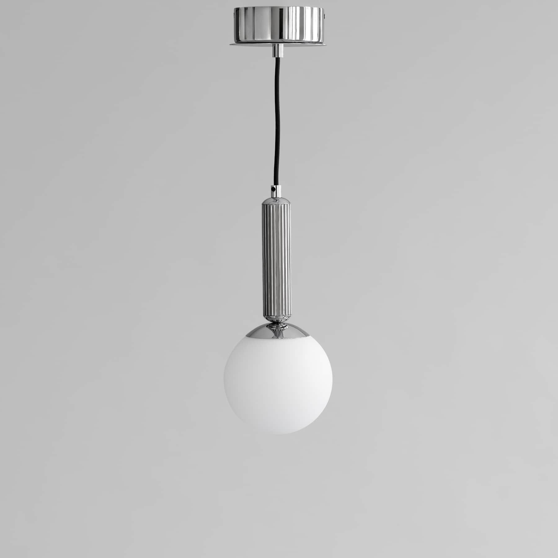 Κρεμαστό Φωτιστικό No. 2 - Αλουμίνιο Chrome Οπάλ Γυαλί H30 × Ø13,5 cm 101 COPENHAGEN
