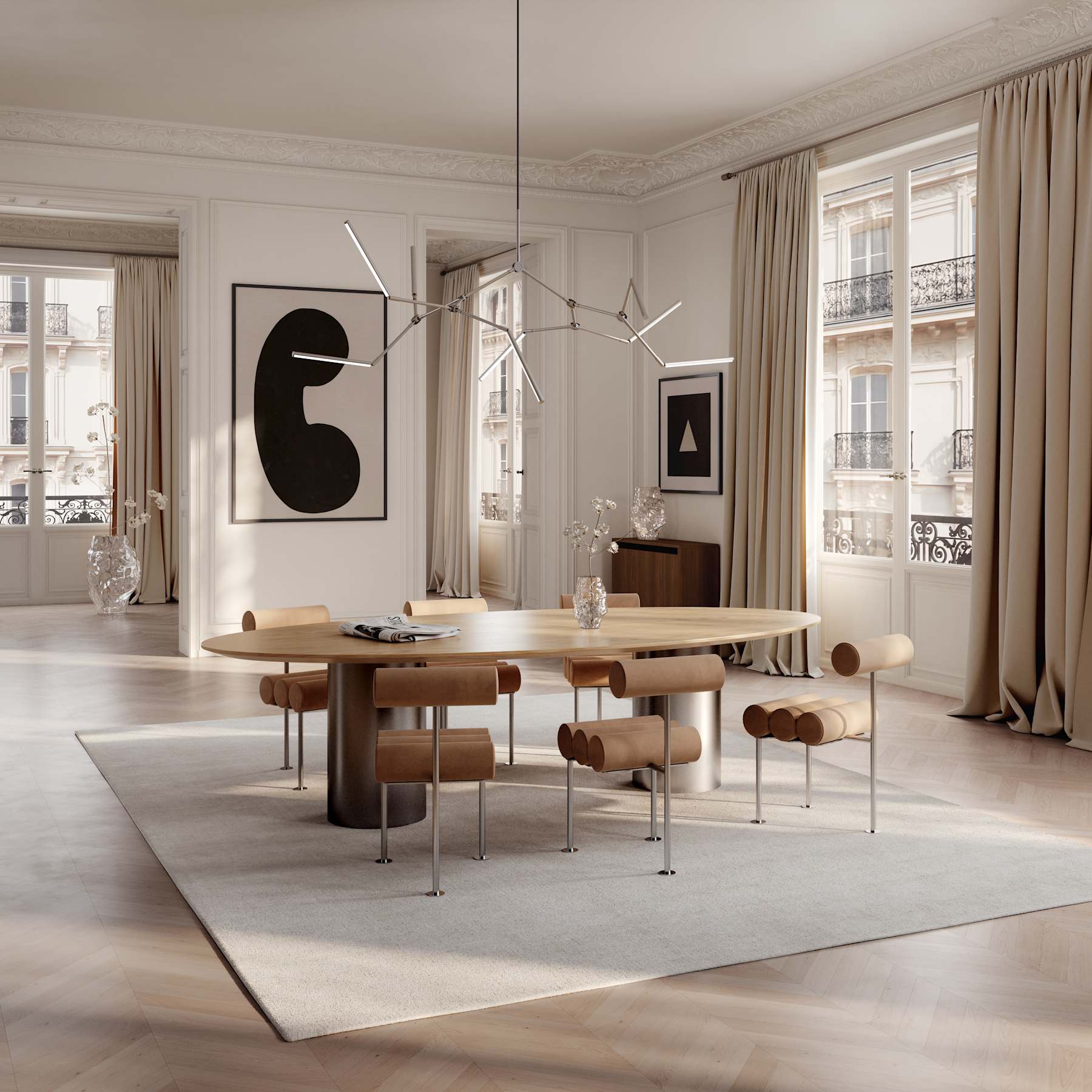 Φωτιστικό Οροφής Stick - Chrome L196 x W150 x H37,5 cm 101 COPENHAGEN