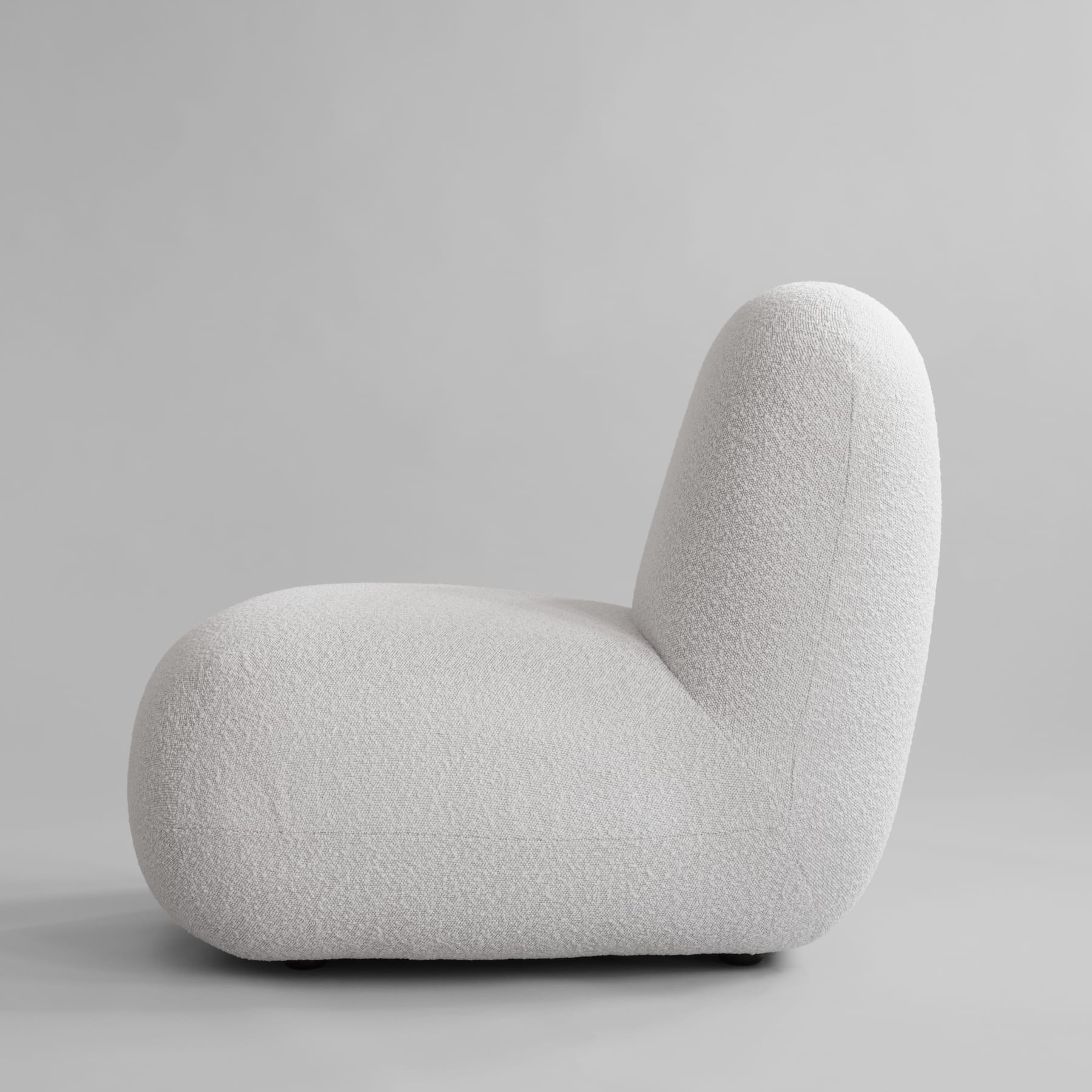 101 COPENHAGEN Πολυθρόνα Πολυθρόνα Toe Chair Flat Λευκή Μπουκλέ (Bouclé) L70xW92xH75 cm 101 COPENHAGEN