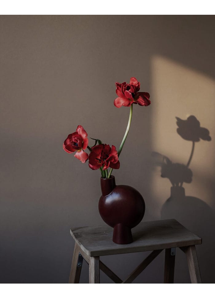 Βάζο Sphere Vase Bubl, Medio Maroon Κεραμικό H26 cm x W8 cm x L18 cm 101 COPENHAGEN