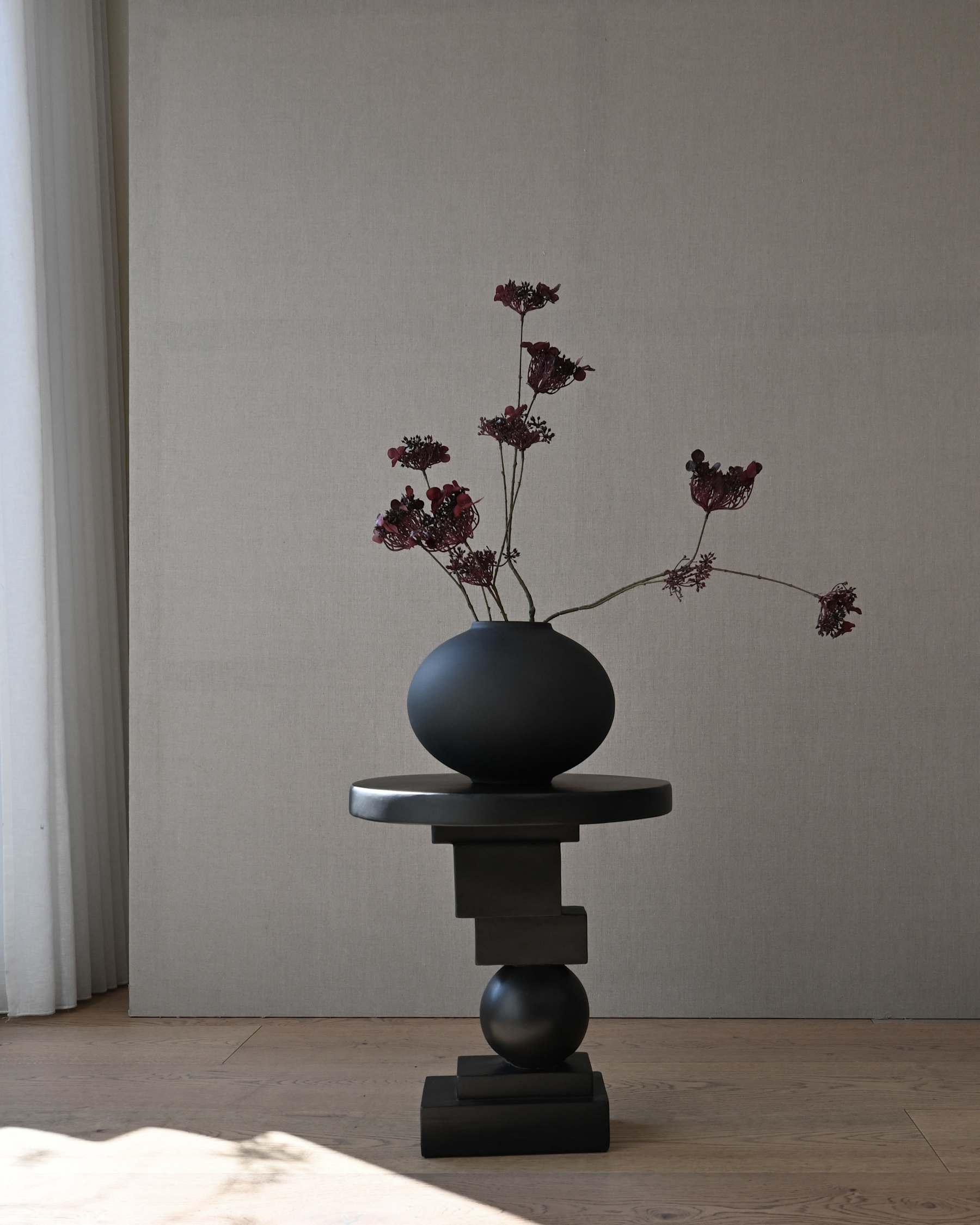 101 COPENHAGEN ΒΑΖΟ Βάζο Sunao Fat Mini Μαύρο / Κεραμικό L28 x W28 x H22 101 COPENHAGEN