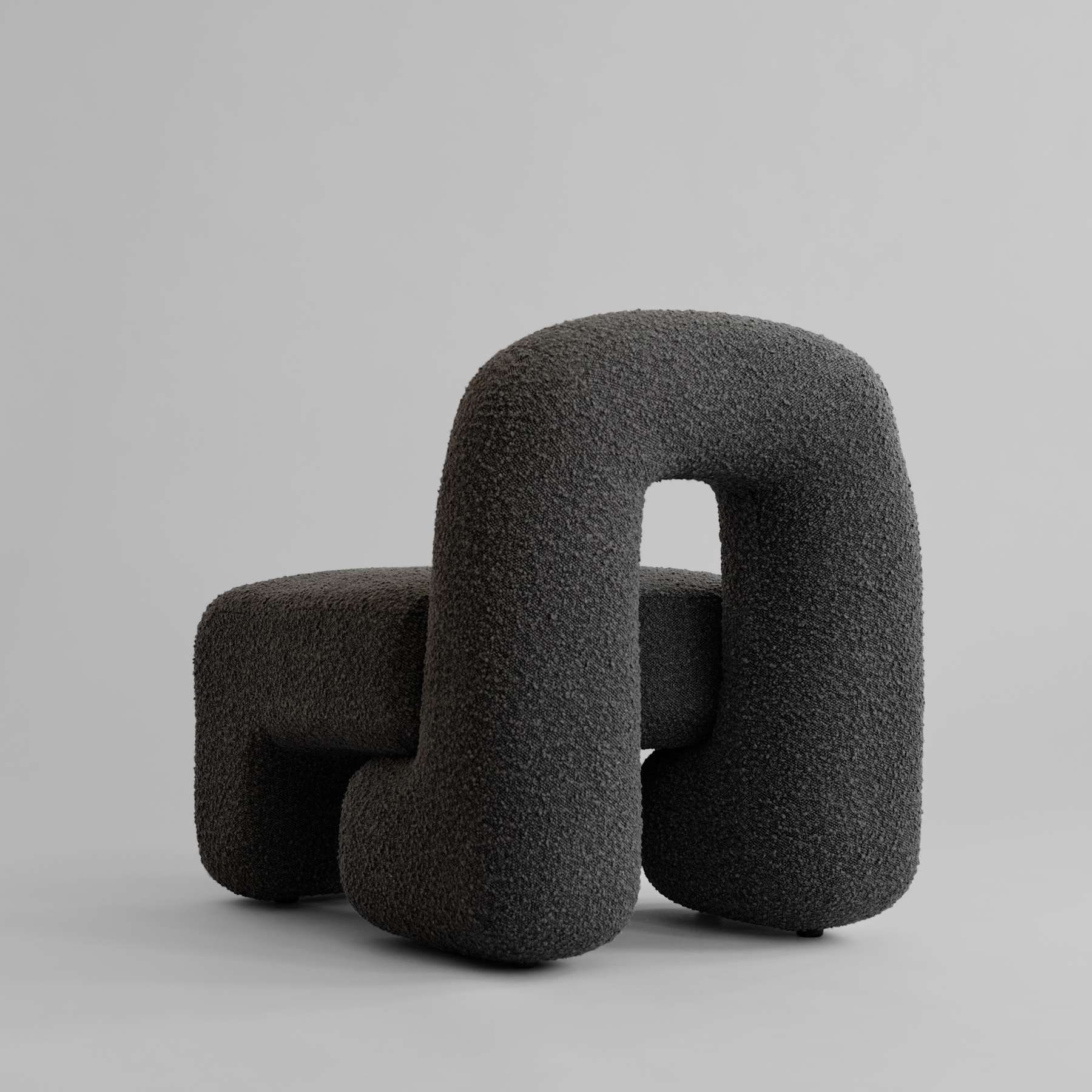 101 COPENHAGEN Καρεκλα Καρέκλα Daiku Lounge Chair Μπουκλέ Deep Taupe L60xW73xH73 CM 101 COPENHAGEN
