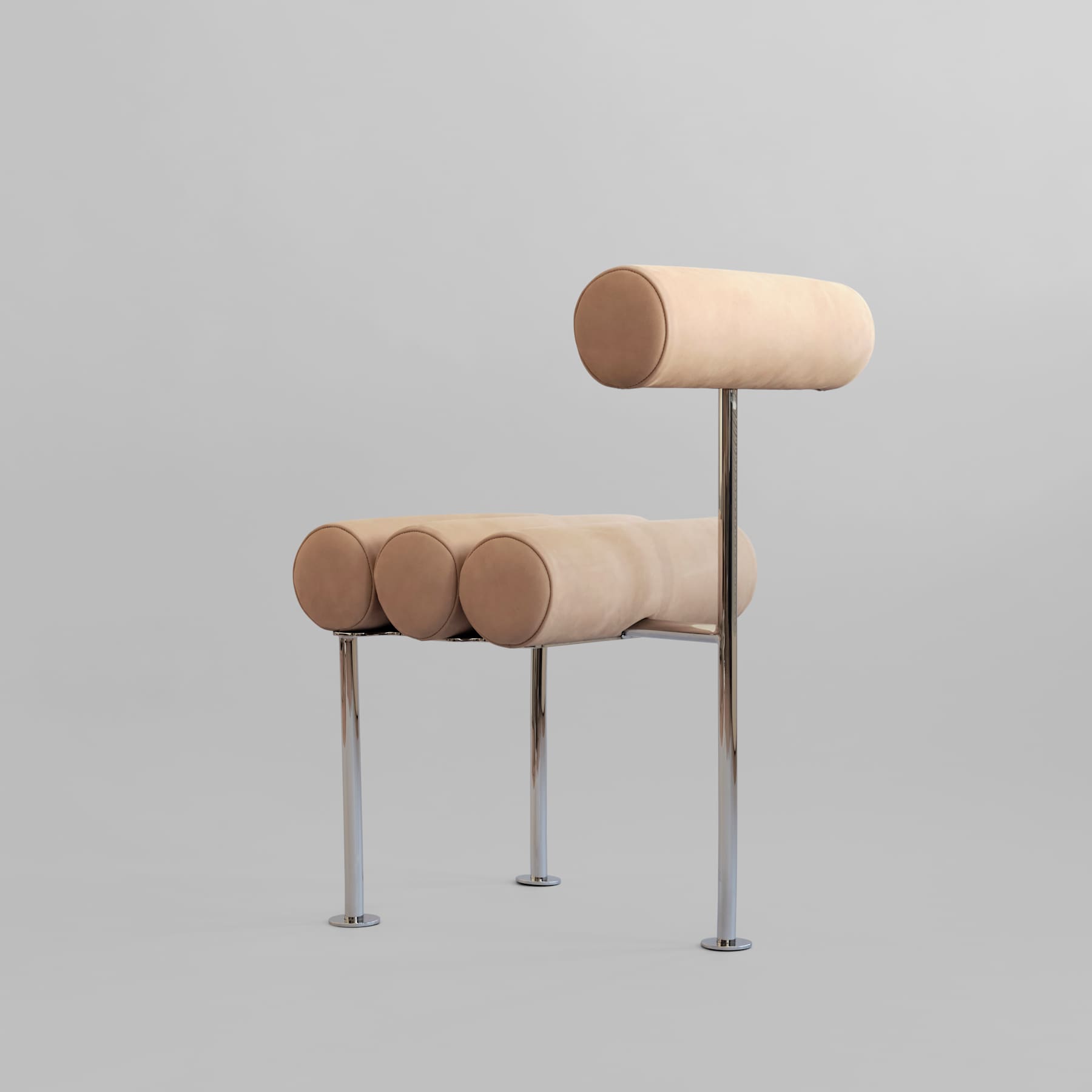 Καρέκλα Τραπεζαρίας Hiro - Ανοξείδωτο Ατσάλι Δέρμα Nubuck H76 x W55 x L42 cm 101 COPENHAGEN