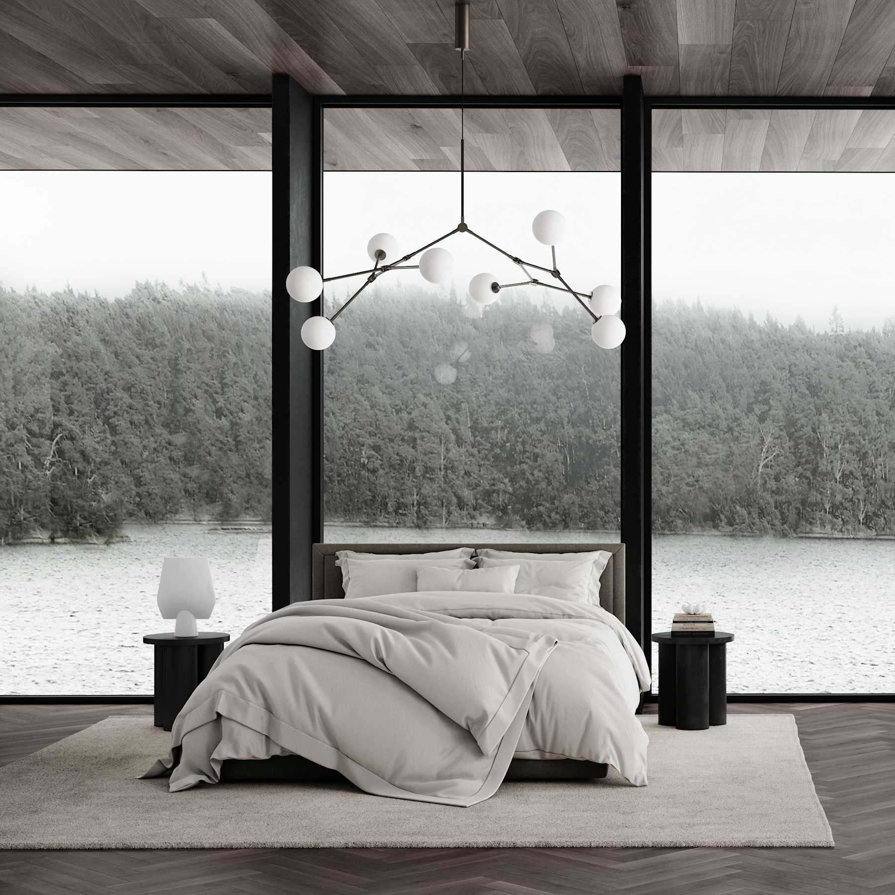 Φωτιστικό Οροφής Drop Chandelier Bulp - Grey (5m)  L157 x W85 x H15 cm 101 COPENHAGEN