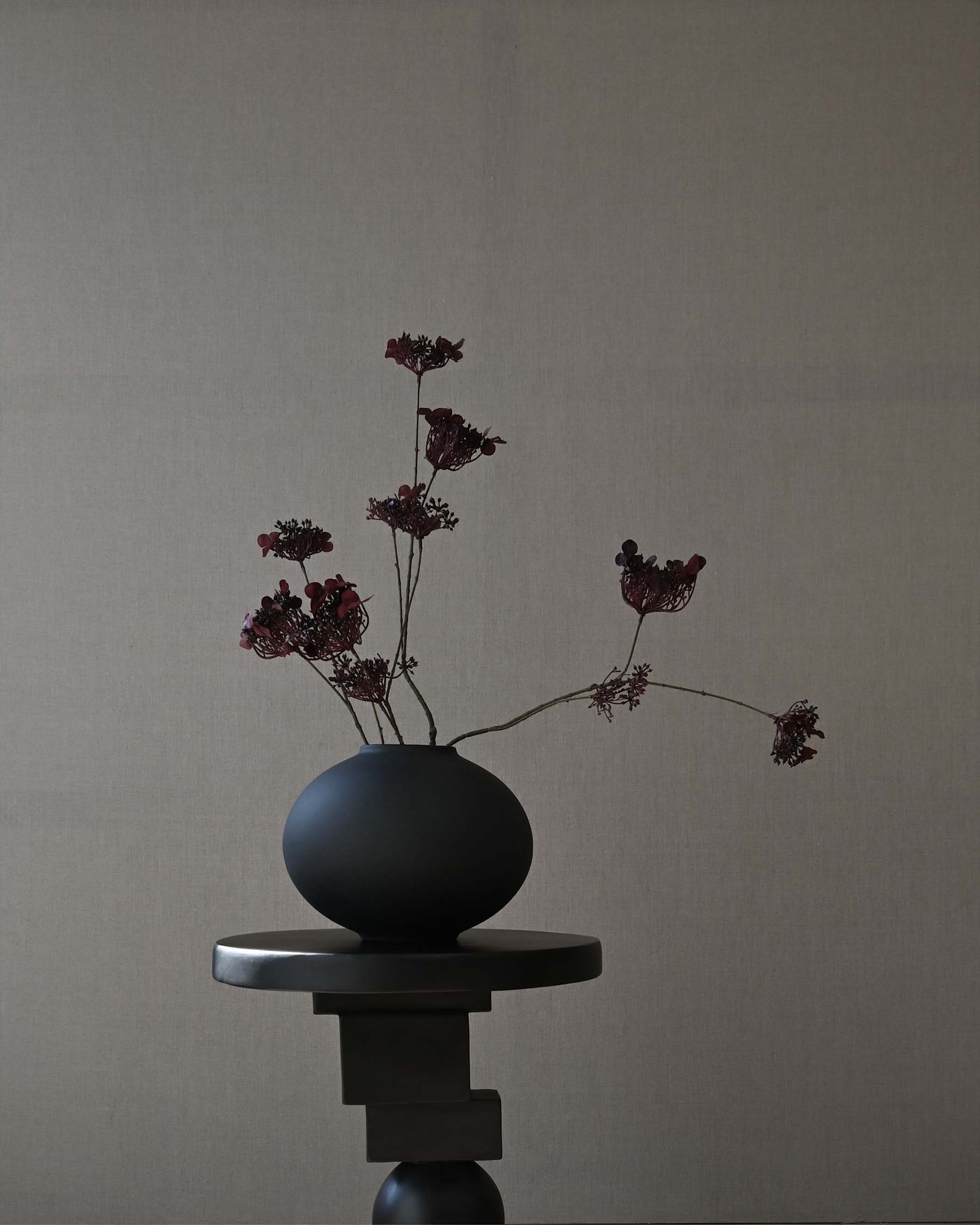 101 COPENHAGEN ΒΑΖΟ Βάζο Sunao Fat Mini Μαύρο / Κεραμικό L28 x W28 x H22 101 COPENHAGEN