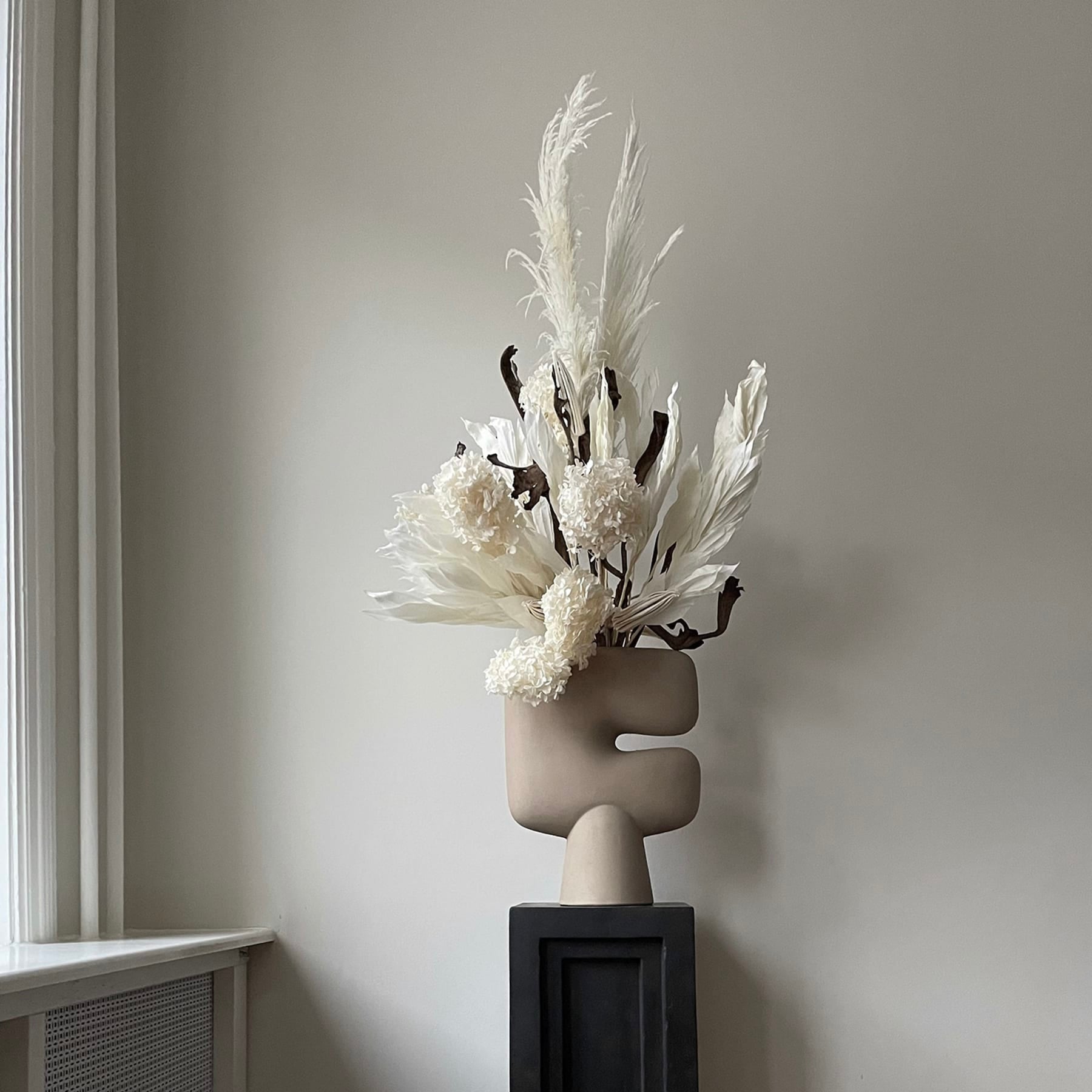 101 COPENHAGEN Βάζο Βάζο, Tribal, Big, Mπεζ Κεραμικό, 45x14x34cm, 101 COPENHAGEN (Copy)