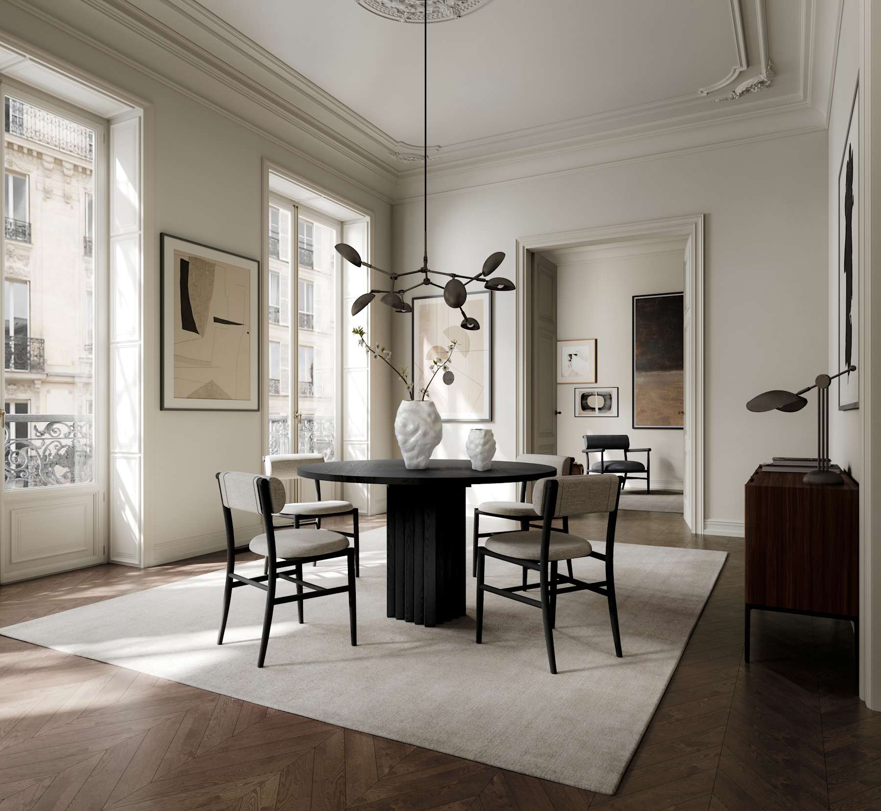 Τραπεζαρία Arc - Δρυς Coffee Black Ø120 x H74 cm 101 COPENHAGEN