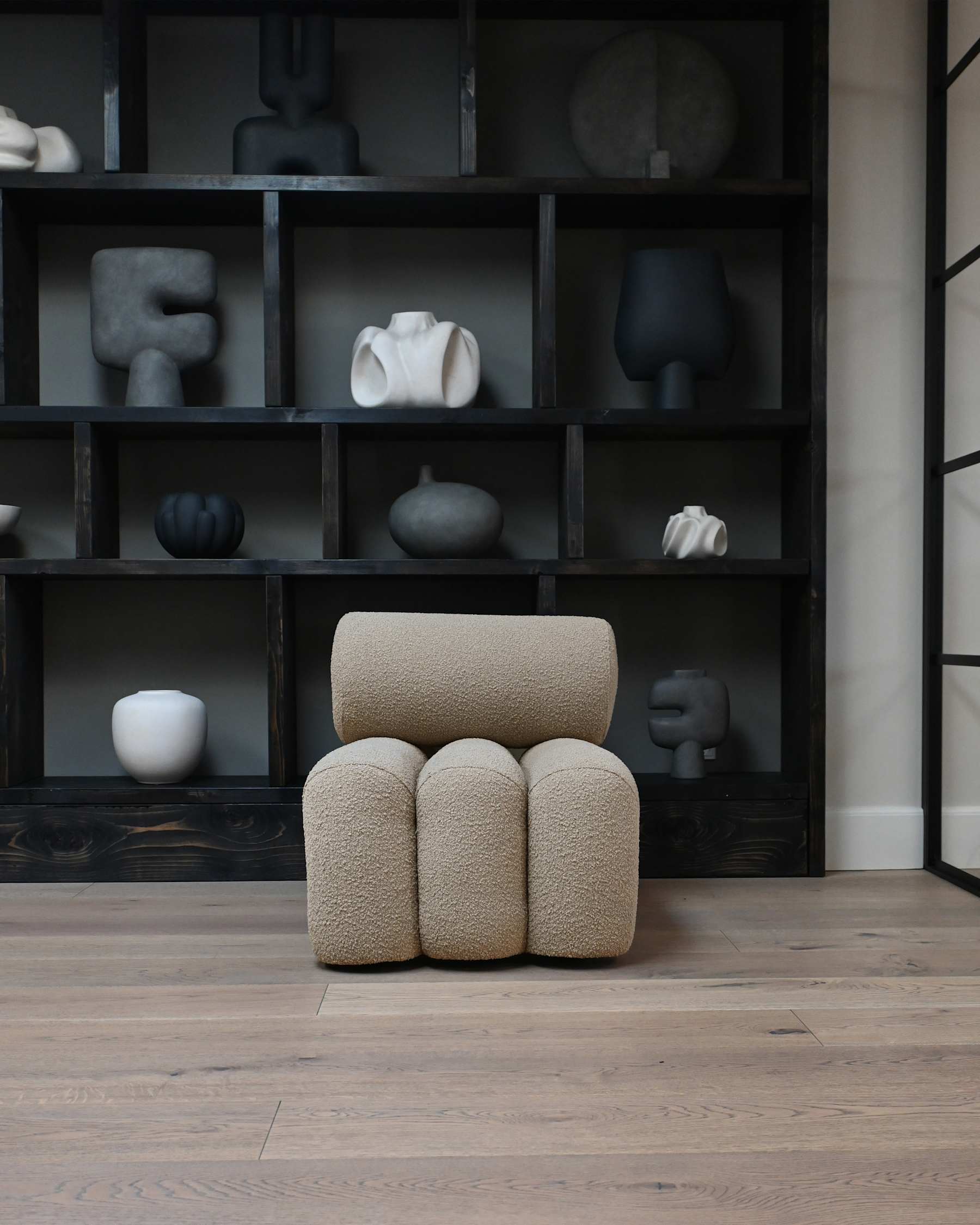 Πολυθρόνα Σαλονιού Foku - Μπουκλέ Ύφασμα Smoked Sand H70 x W65 x L90 cm 101 COPENHAGEN