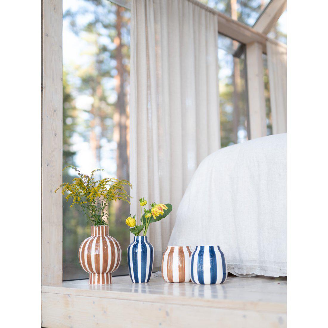 HINTSDECO Βάζο Βάζο RUBI Πορσελάνη Καφέ/Άσπρο Η16x15 cm Hintsdeco Collection