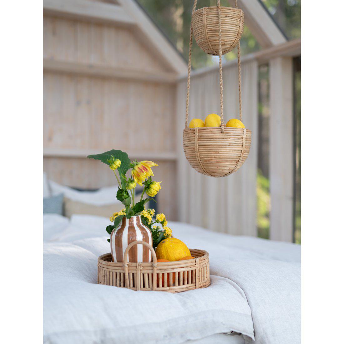HINTSDECO Βάζο Βάζο RUBI Πορσελάνη Καφέ/Άσπρο 12xΗ20 cm Hintsdeco Collection