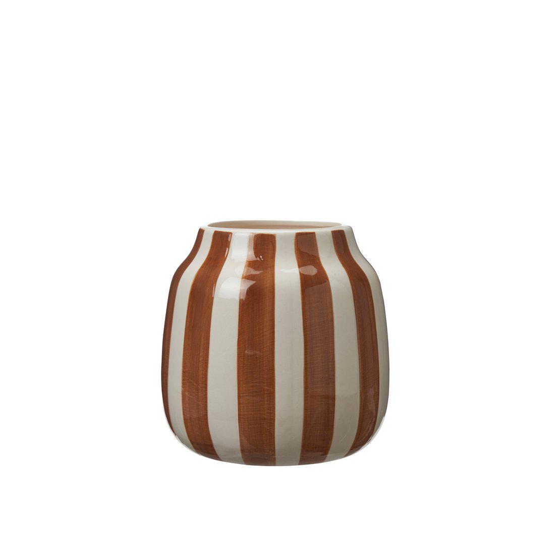 HINTSDECO Βάζο Βάζο RUBI Πορσελάνη Καφέ/Άσπρο Η16x15 cm Hintsdeco Collection