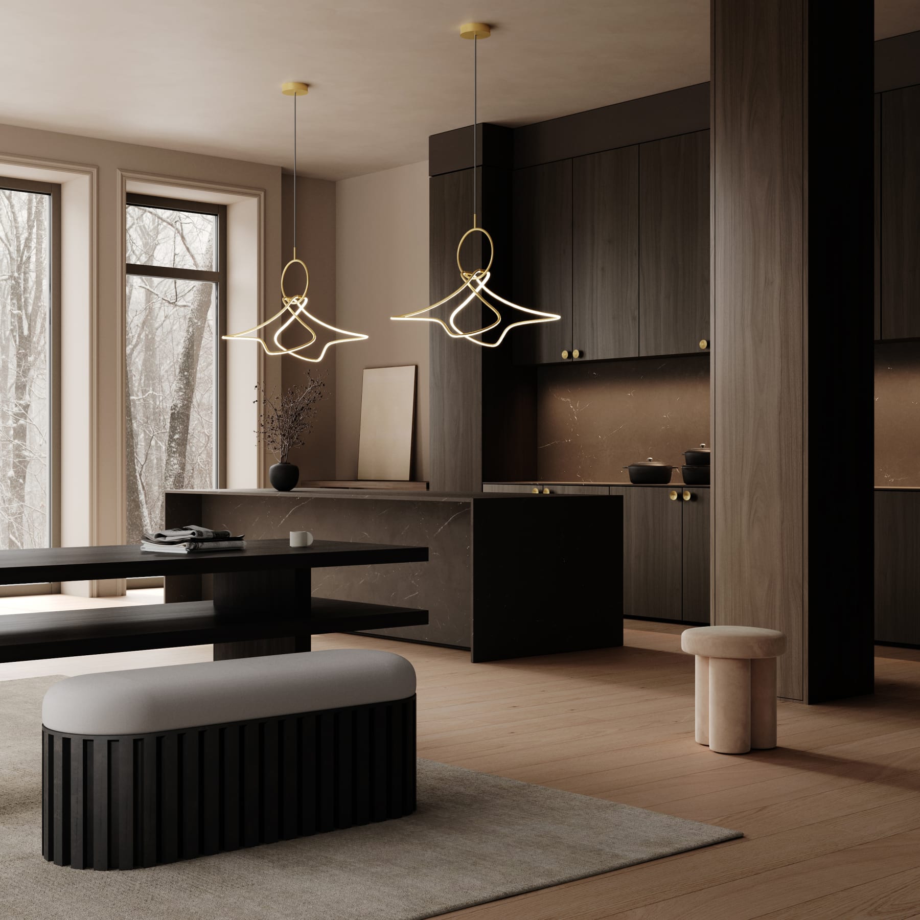 Φωτιστικό Οροφής Kumo Chandelier, Mini - Brass L95 x W75 x H75 cm 101 COPENHAGEN