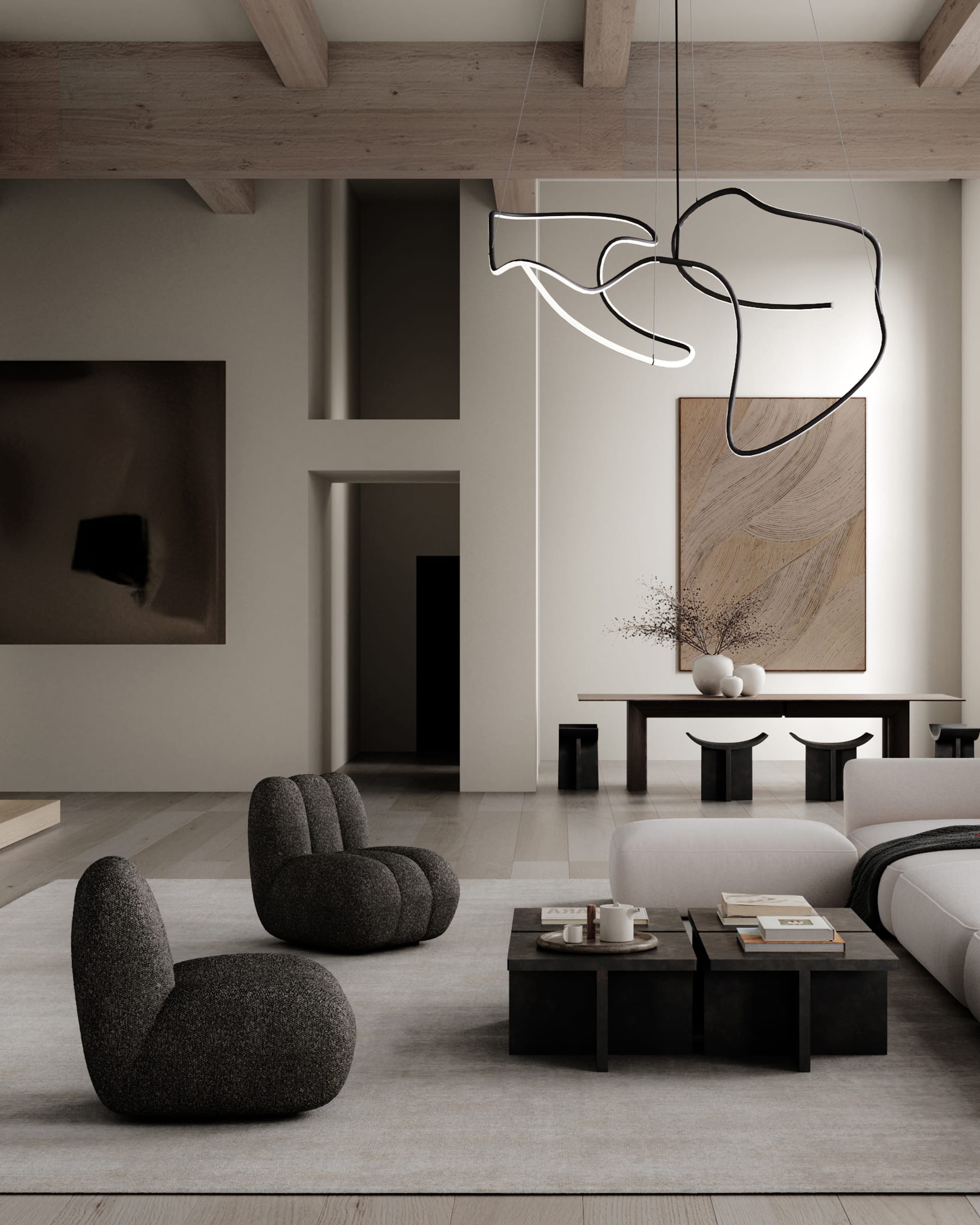 101 COPENHAGEN Πολυθρόνα Πολυθρόνα Toe Chair (A2635) Μπουκλέ Ύφασμα Σκούρο Taupe L70xW80xH72 cm 101 COPENHAGEN