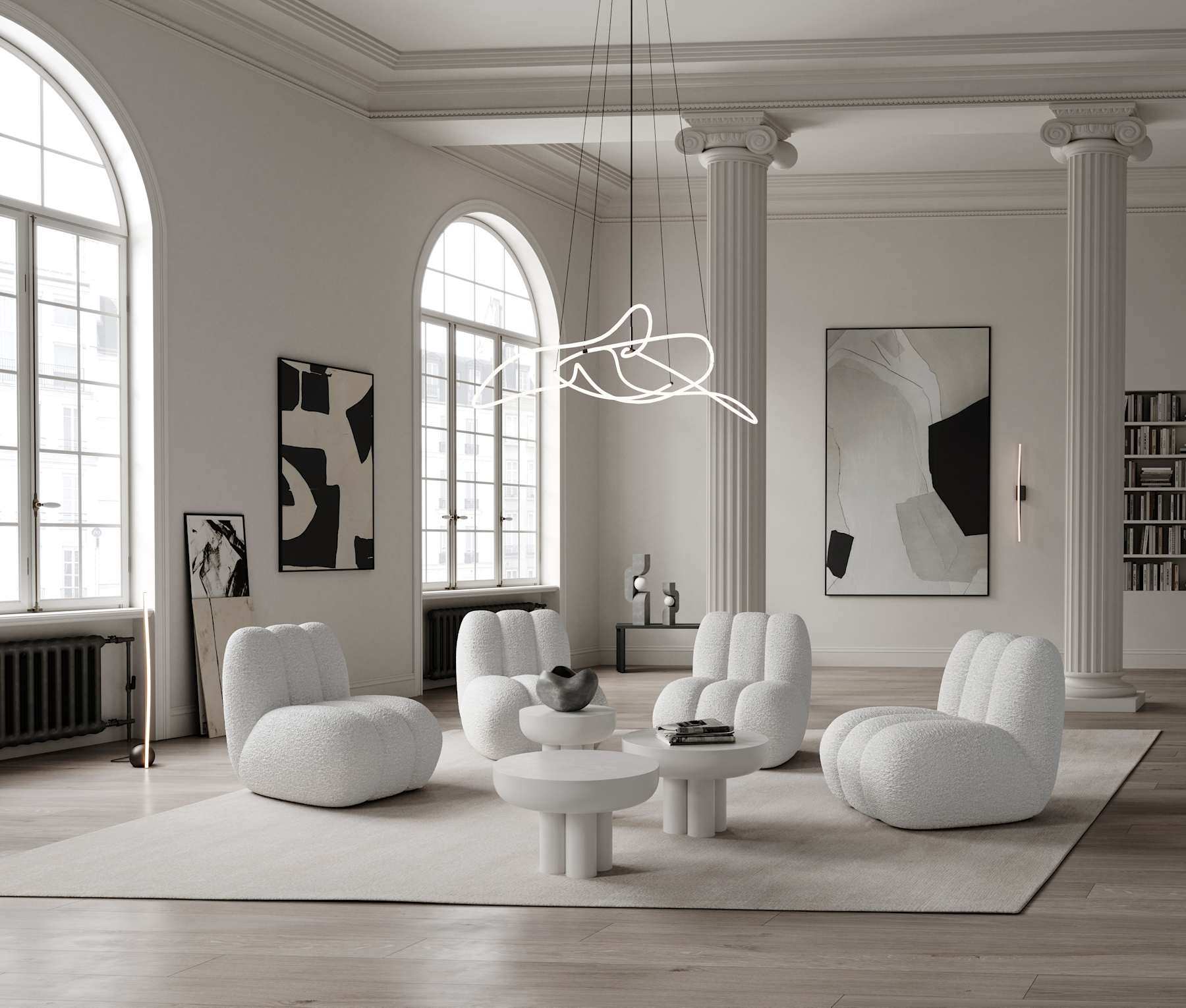 101 COPENHAGEN Φωτιστικό Δαπέδου Φωτιστικό Δαπέδου Sitting Man Big - Κεραμικό Γκρι Η70 x W13 x L22 cm 101 COPENHAGEN